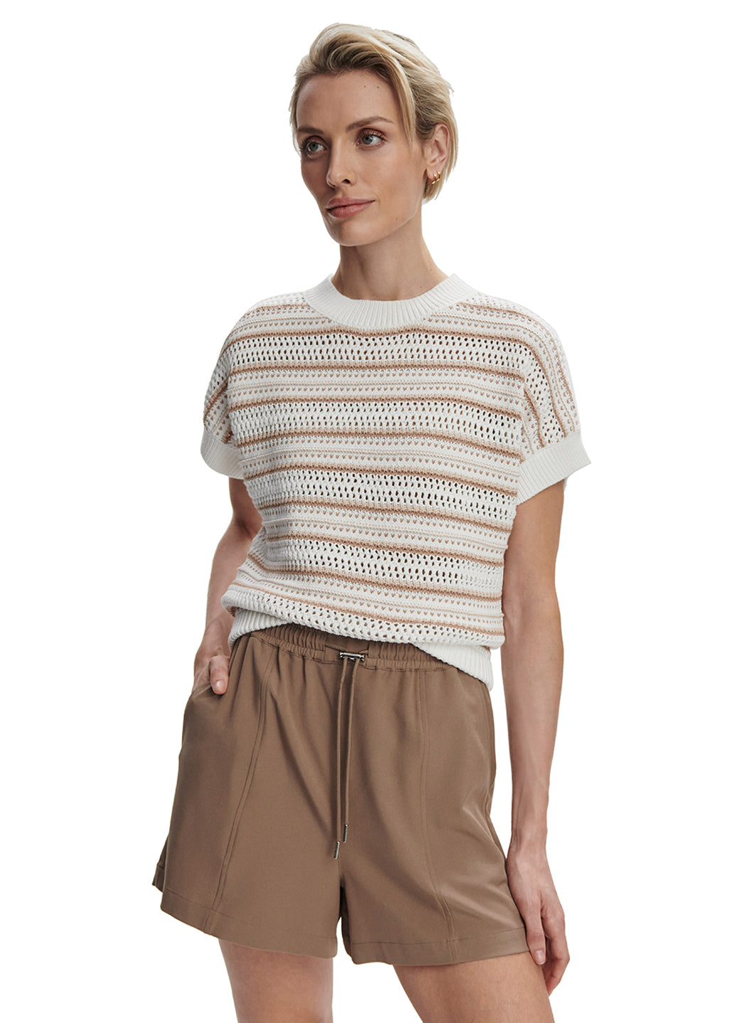 Varley Ciara Stripe Knit Top、mySite、noshort