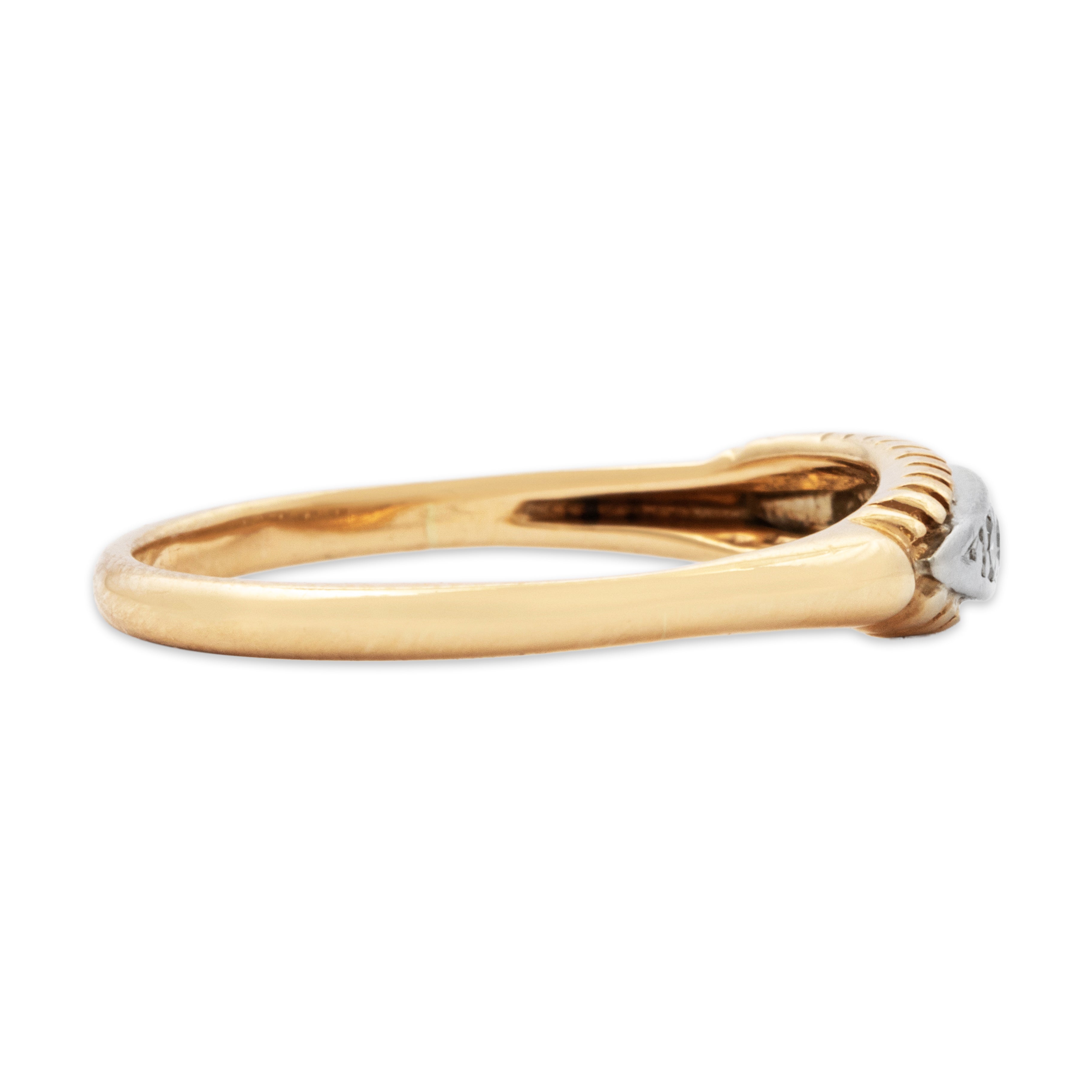 Vintage 14k Yellow Gold Diamond Delicate 5-Stone Band Ring 7.00、mySite、hinf8tx79