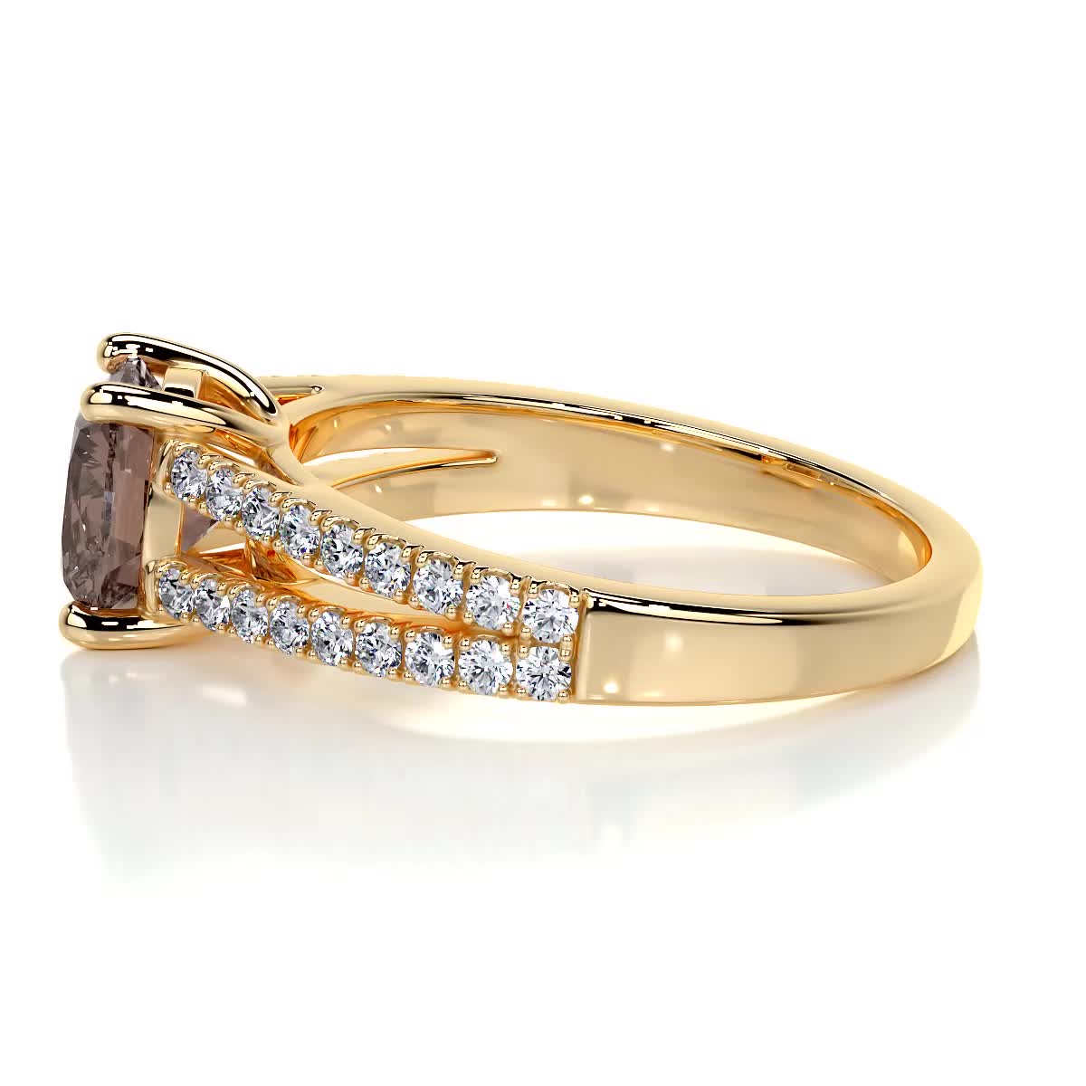 Sadie Champagne Gemstone & Diamonds Ring (2 Carat) -18K Yellow Gold、mySite、hinf8tx79