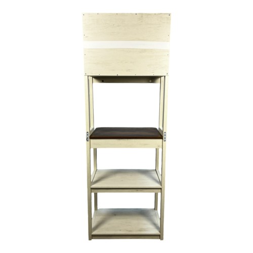  31.5" White and Black color 5-Tier Bakers Rack for Kitchen with Storage, Coffee Bar, Kitchen Shelves, Microwave Stand、、yumabirdnaturehistoryfestival