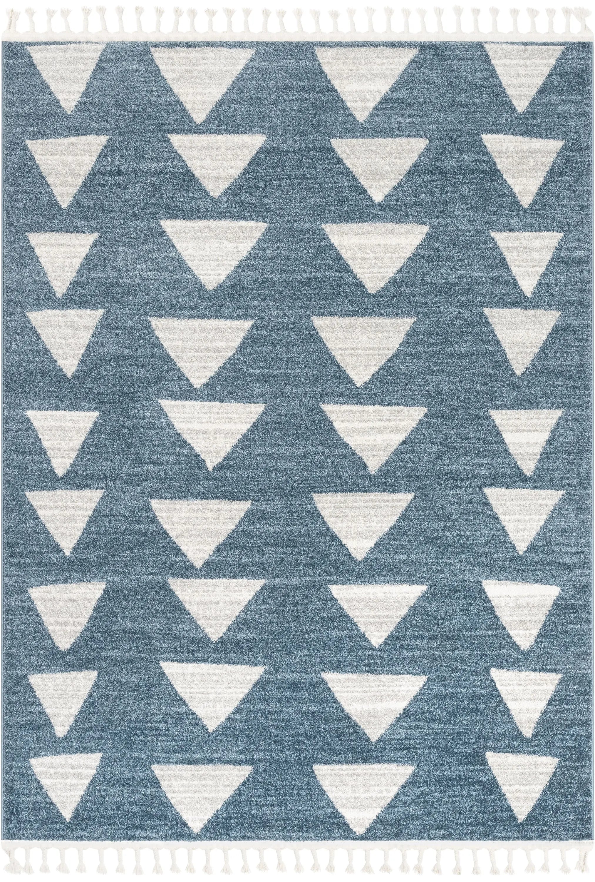 Triangles Modern Geometric Pattern Blue Kids Rug、mySite、gigharbornorthrealestate