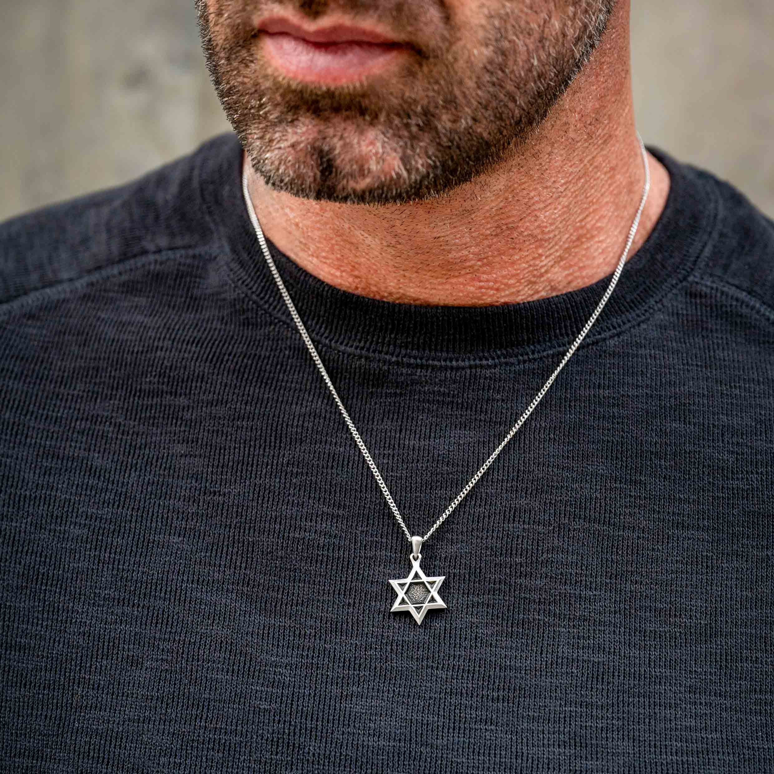  Star Of David Pendant - Silver