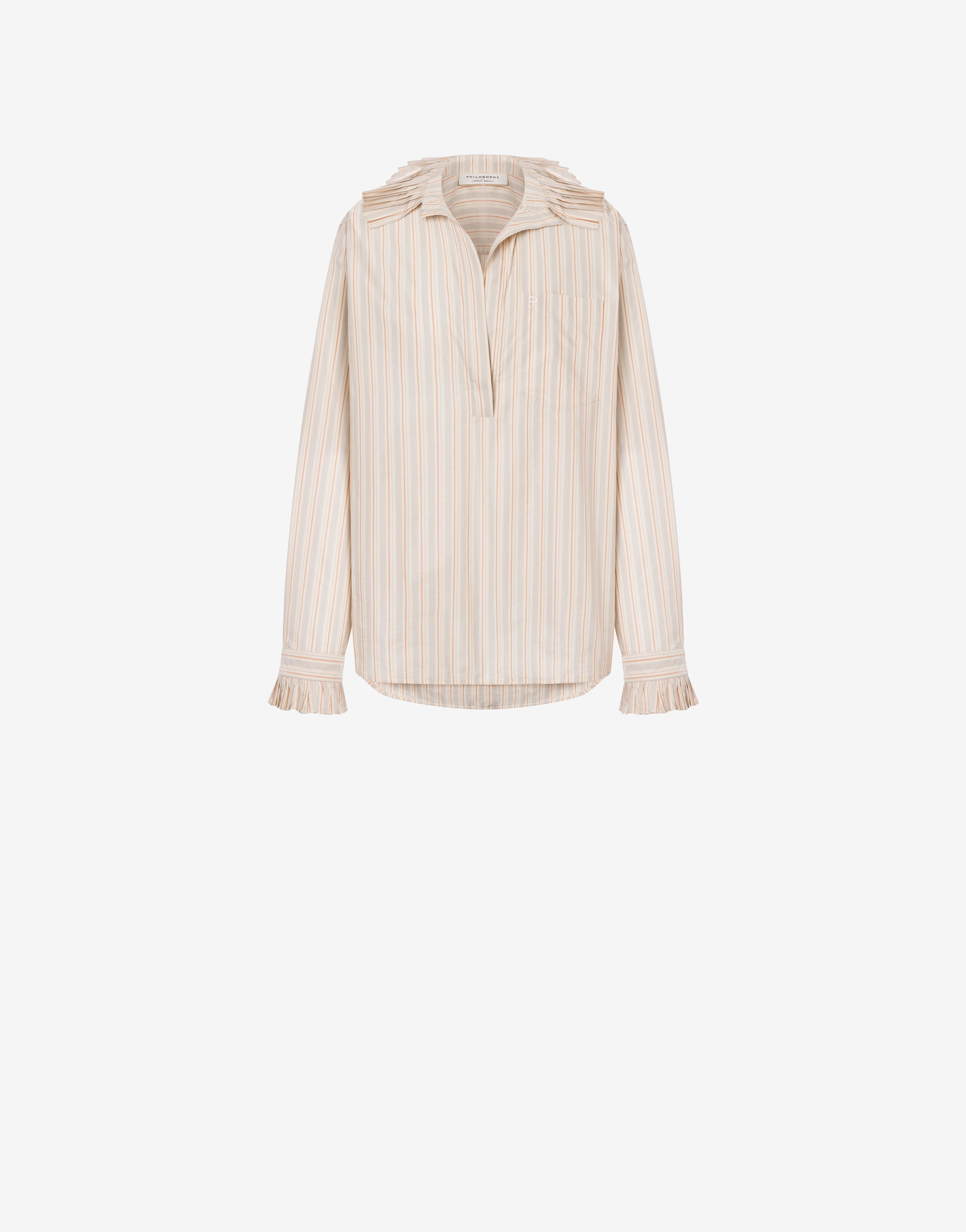 Camicia oversize in cotone rigato、mySite、aoinhome