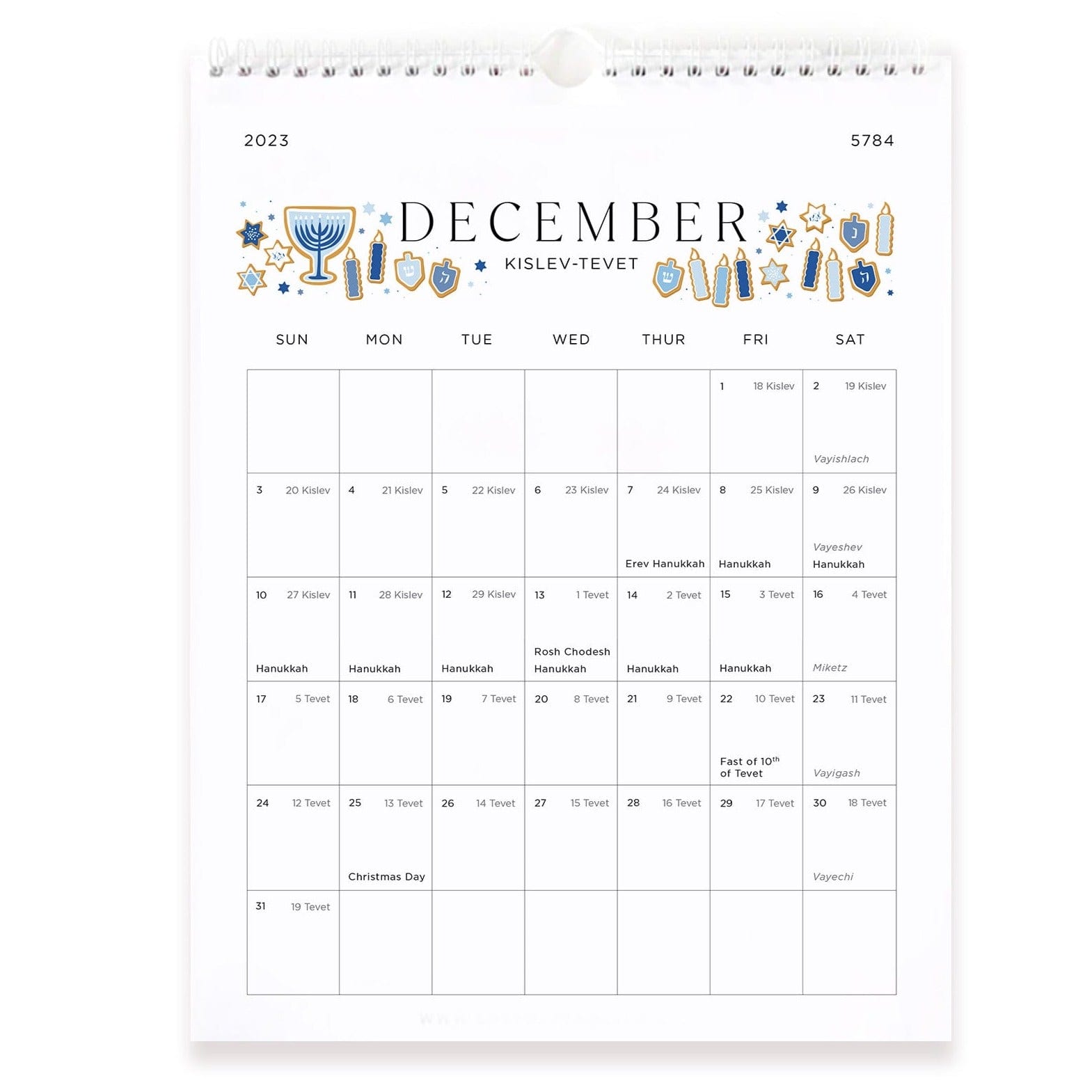 16 Month Jewish Wall Calendar - 5784/2023-2024、mySite、topwebapps