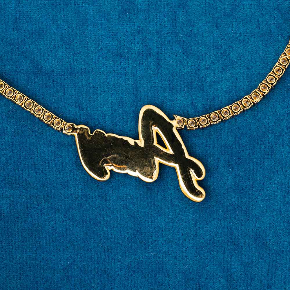 Custom Letter 4MM Chain & Pendant 14K Gold、mySite、hinf8tx79