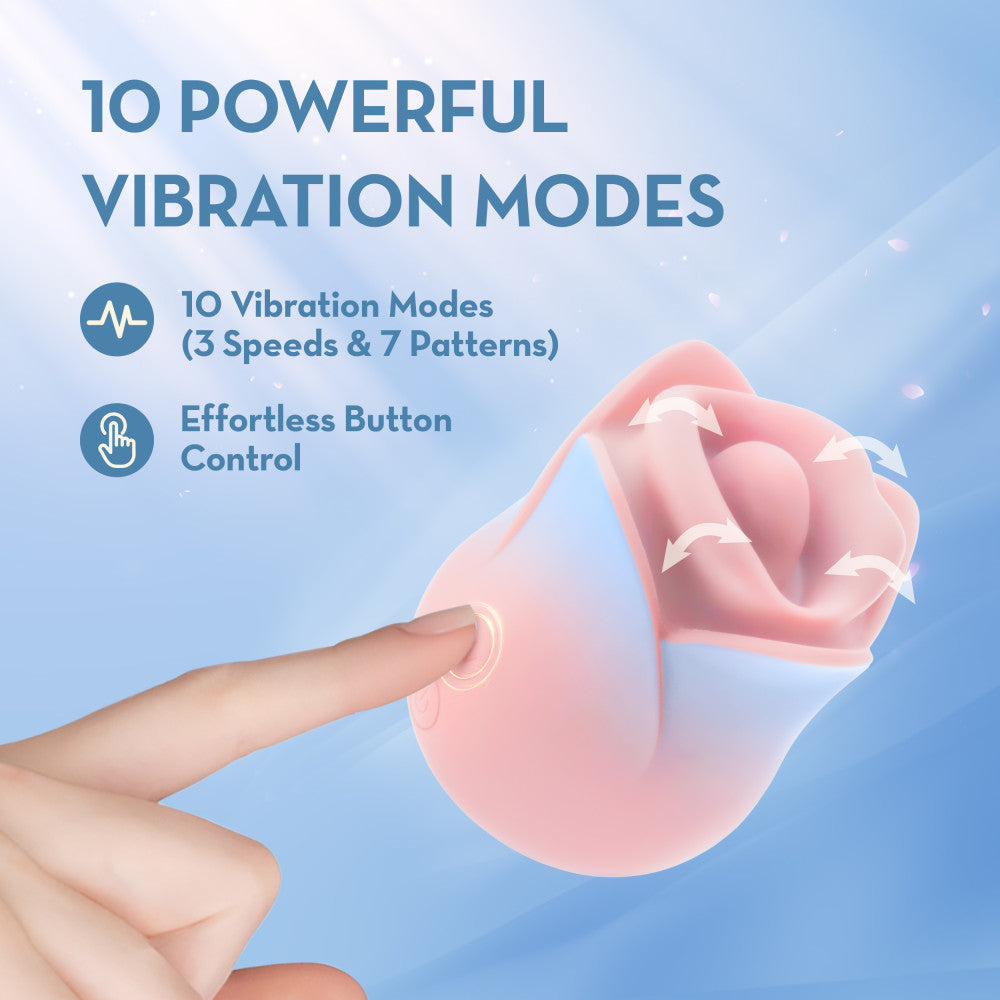 Blush Collection | Kissing Rose Silicone Floral Vibrator With ‘French Kiss’ Speeds – Magnetic USB Rechargeable – In Pink、mySite、bottomscart