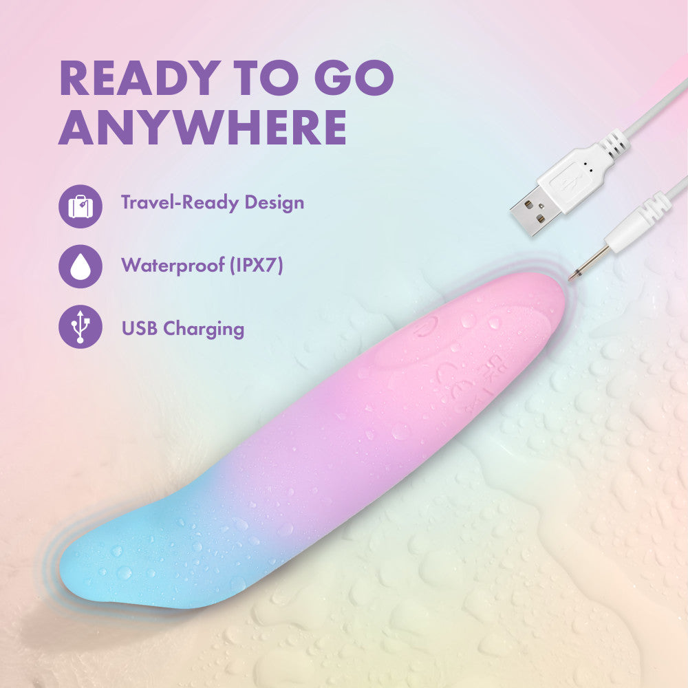 Play With Me by Blush ®| Dolphin Kisses 4.75 Inch Silicone Bullet Vibrator – USB Rechargeable Clitoral Nipple Massager – In Multicolor、mySite、bottomscart