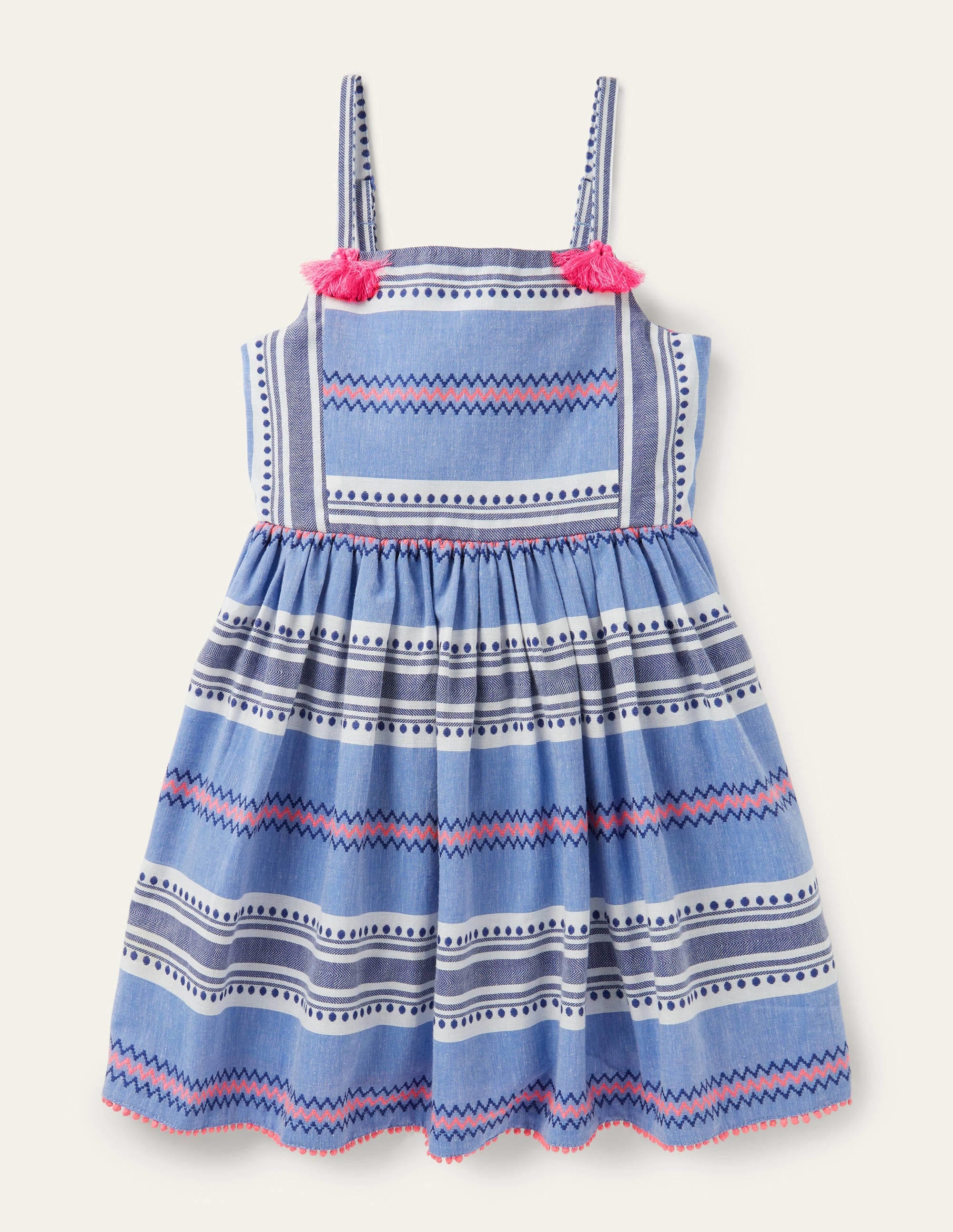  Stripe Tassel Sun Dress-Starboard Blue/Pink Sunset、mySite、ashleygrahame