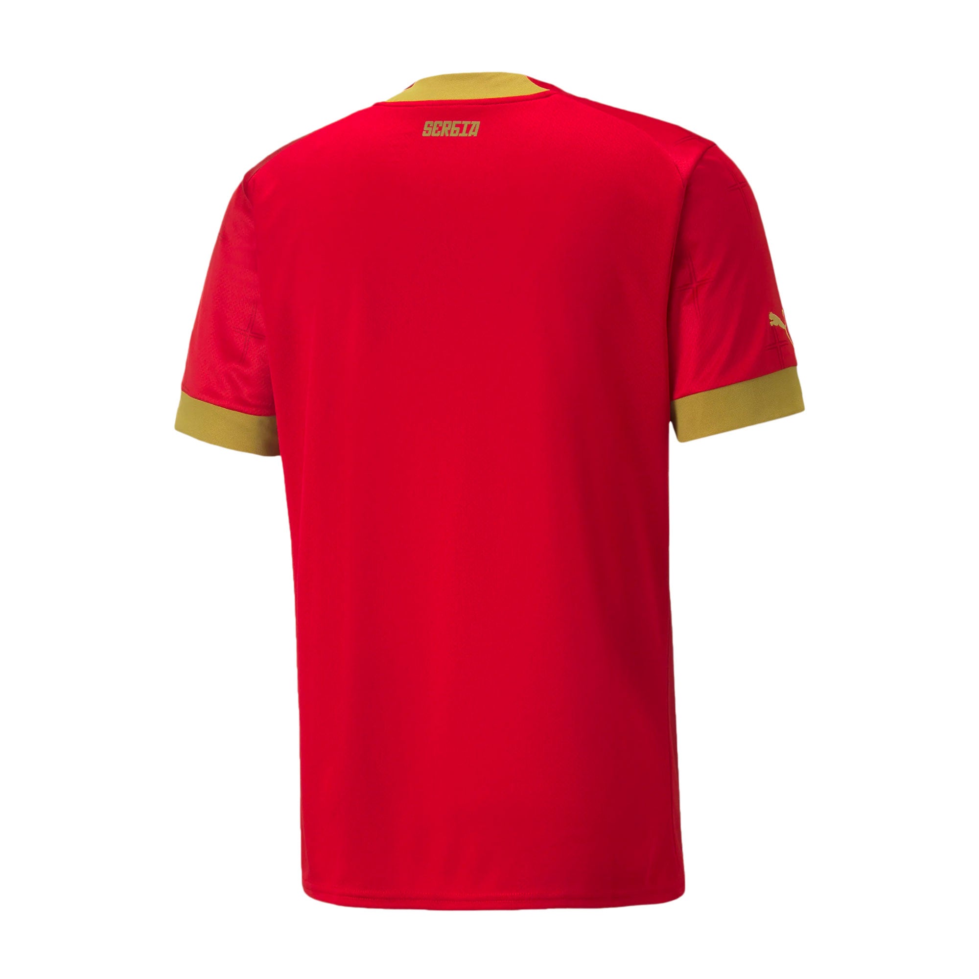 PUMA Men's Serbia 2022/23 Home Jersey Red/Gold、mySite、noshort