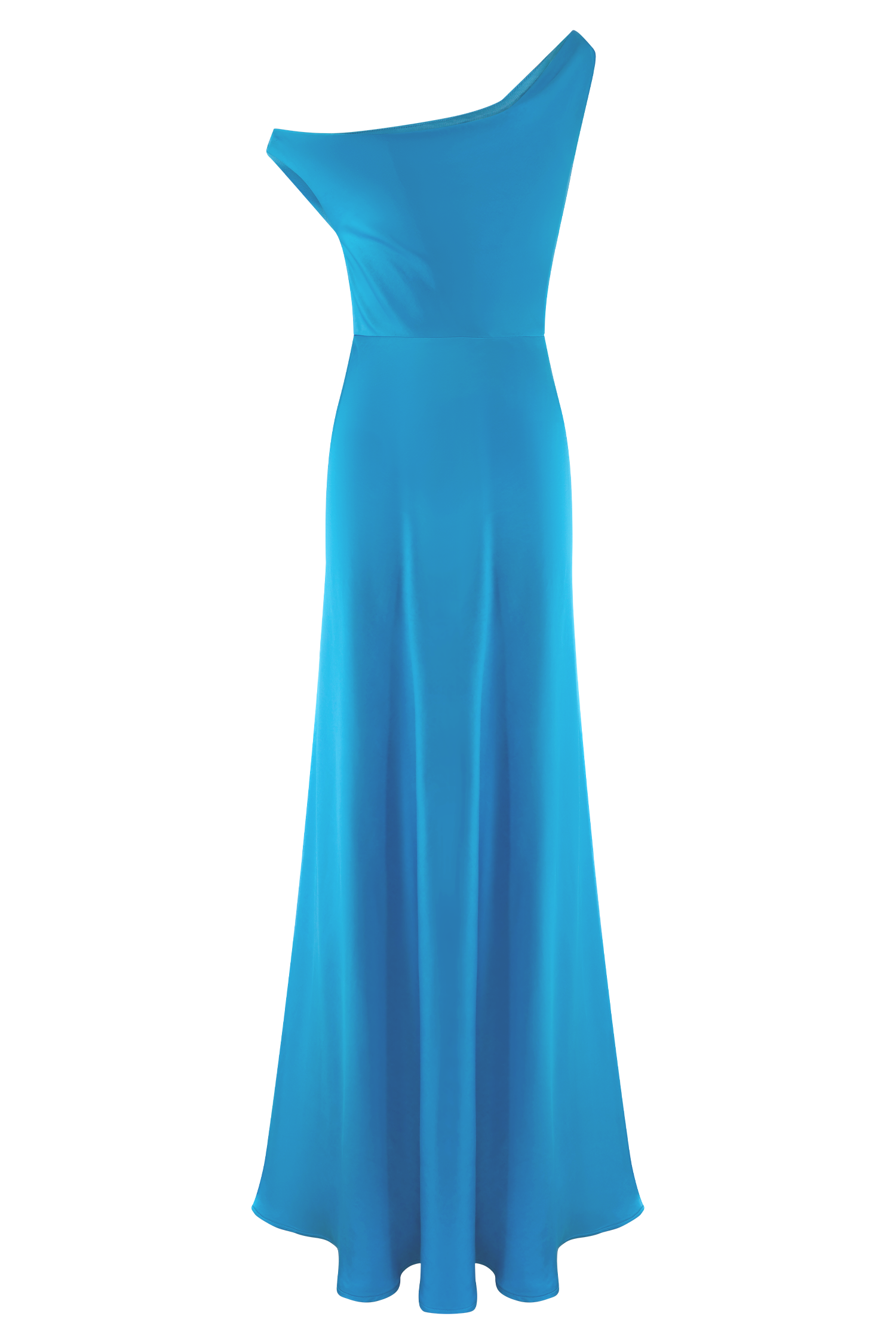 Jacinta One Shoulder Maxi Dress - Cyan Blue、mySite、solidvoid