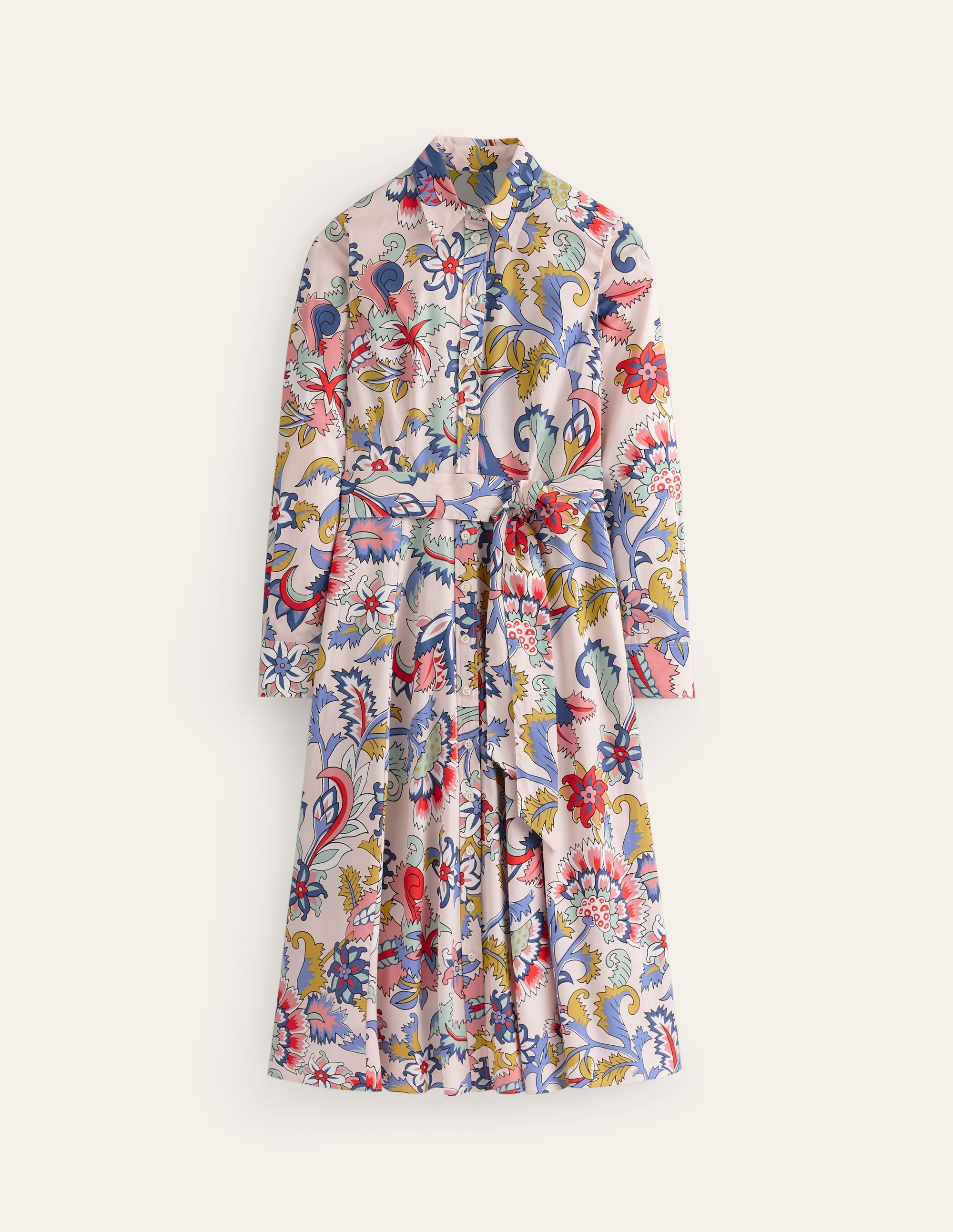  Amy Cotton Midi Shirt Dress-Marshmallow, Botanical Bunch、mySite、ashleygrahame