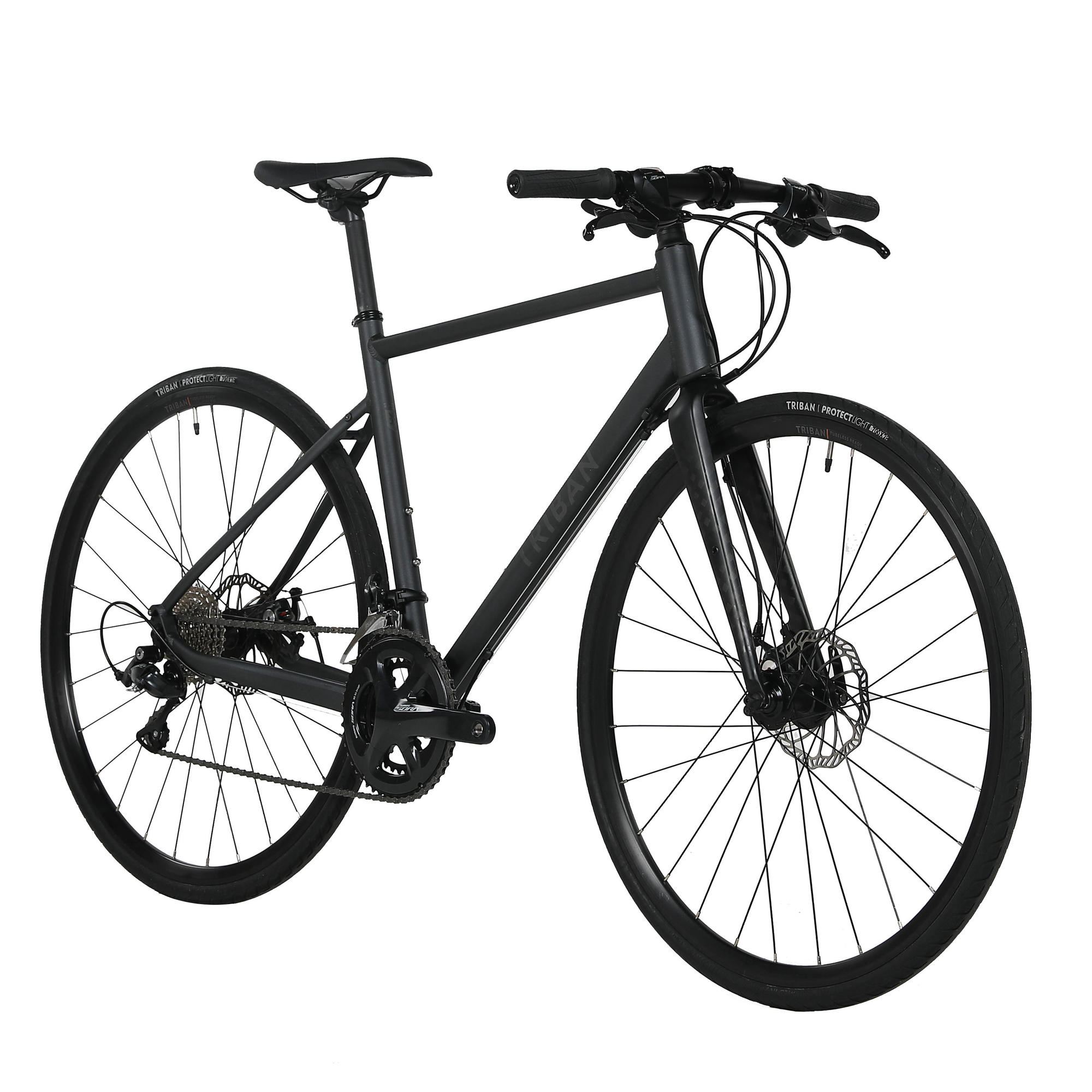 Triban RC500 Adult Road Bike Flat Bar 700c Black XL