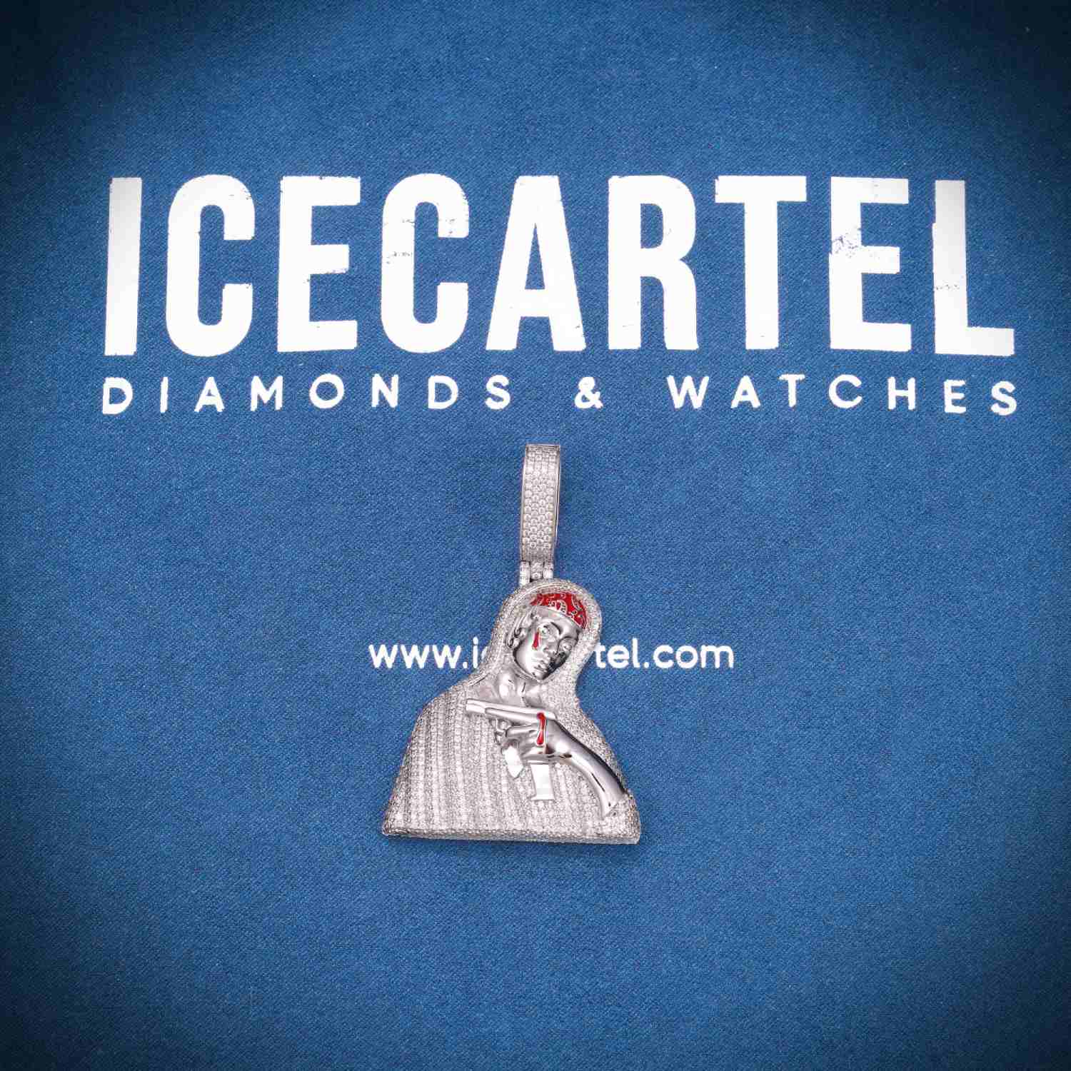 Custom Moissanite Bloody Jesus Pendant 14K Gold、mySite、hinf8tx79