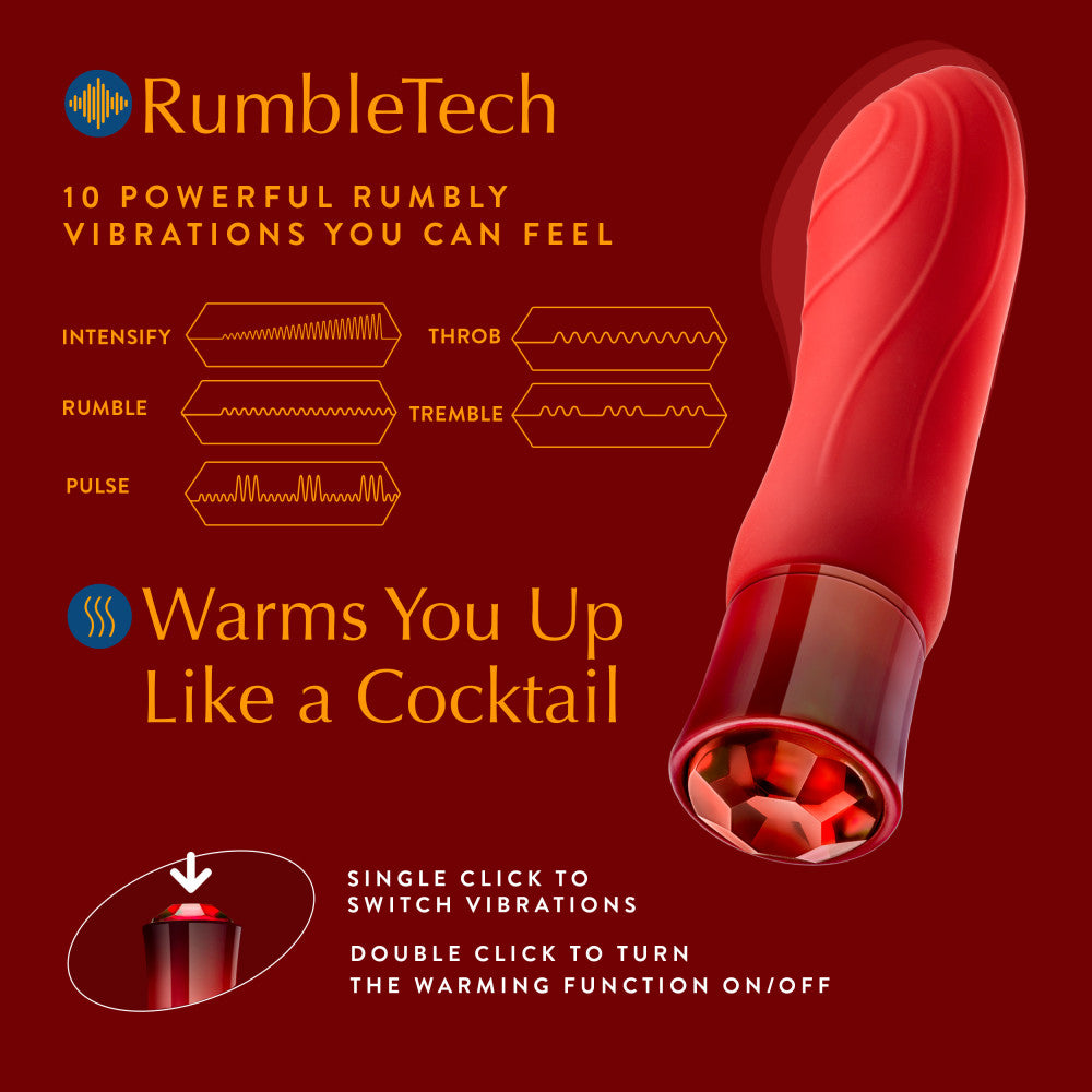 Oh My Gem By Blush® | Desire: 5.5 Inch Warming G Spot Stimulation Vibrator in Ruby with Powerful RumboTech™ Technology、mySite、bottomscart