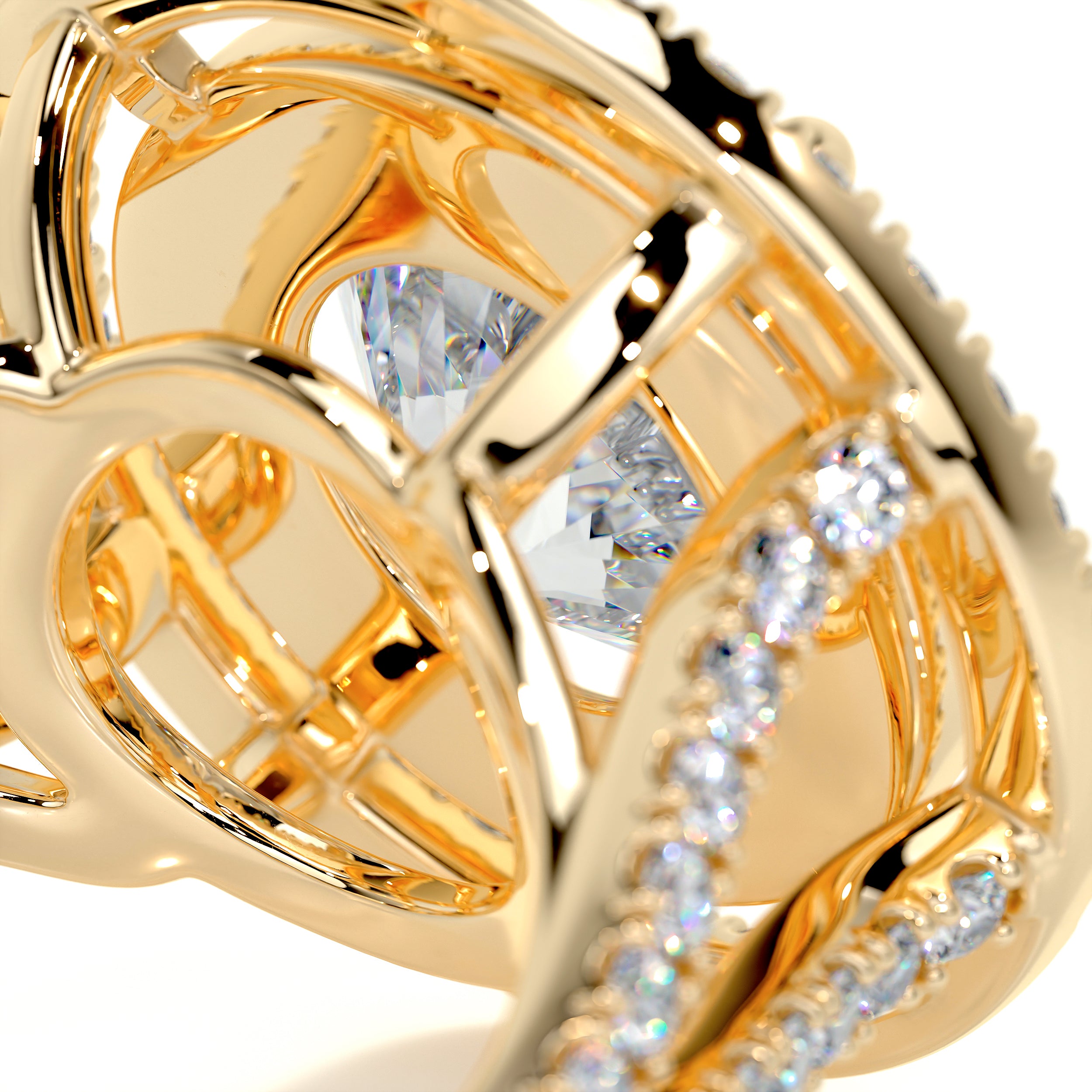 Naomi Moissanite & Diamond Ring -18K Yellow Gold、mySite、hinf8tx79