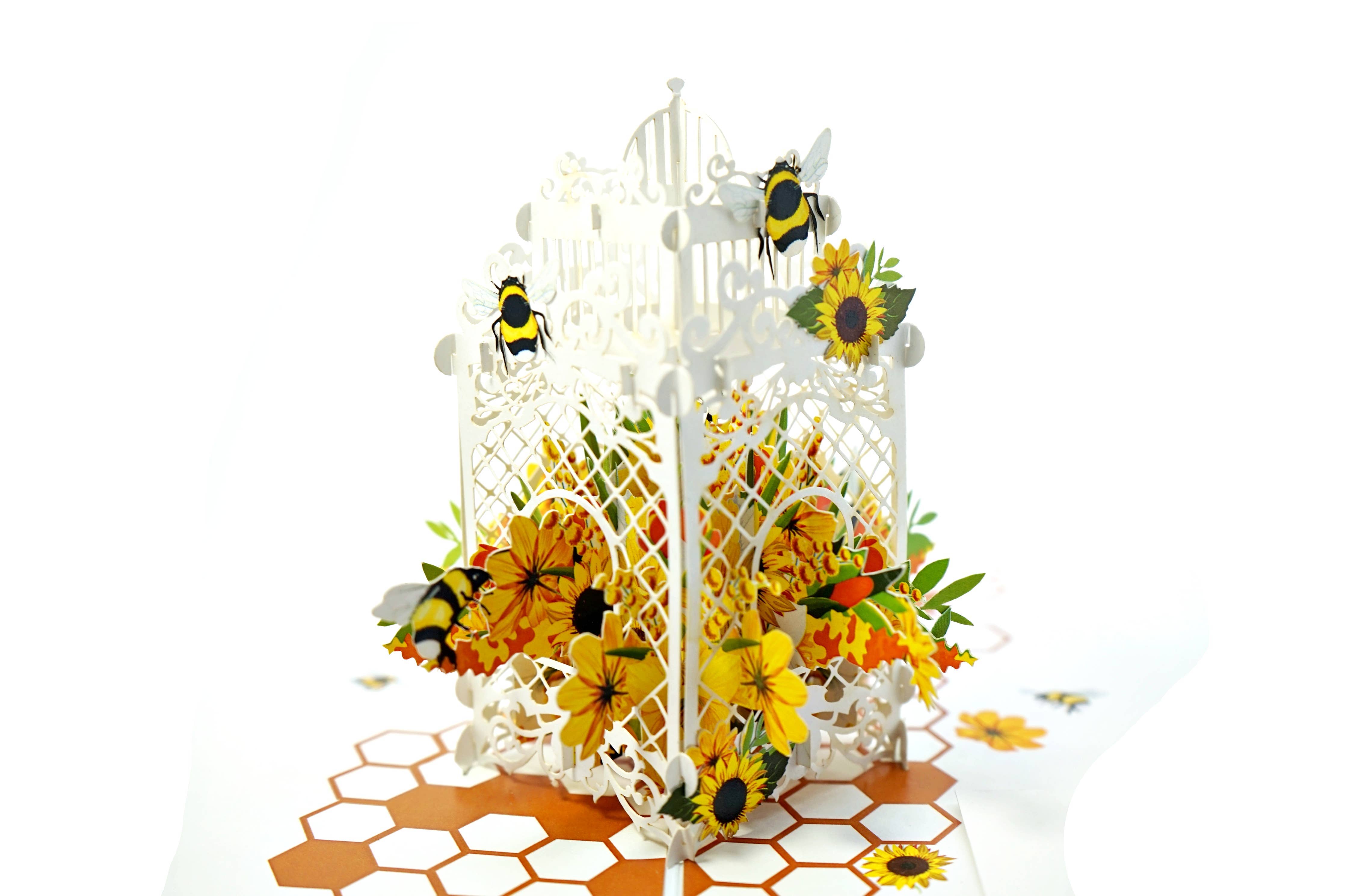 Bees & Sunflowers 3D Pop-Up Greeting Card、mySite、g9winljtr