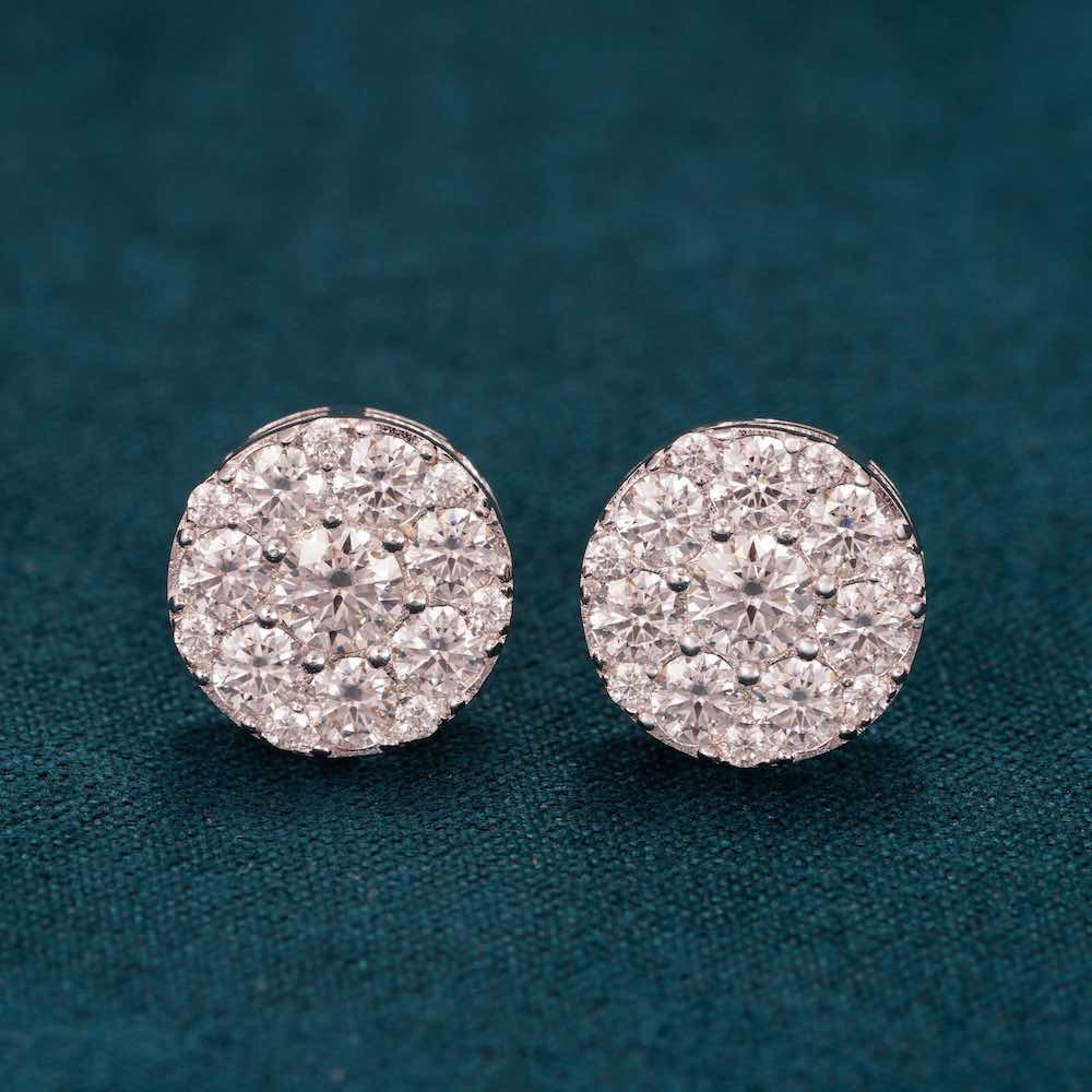 10MM Moissanite Cluster Halo Stud Earrings、mySite、hinf8tx79