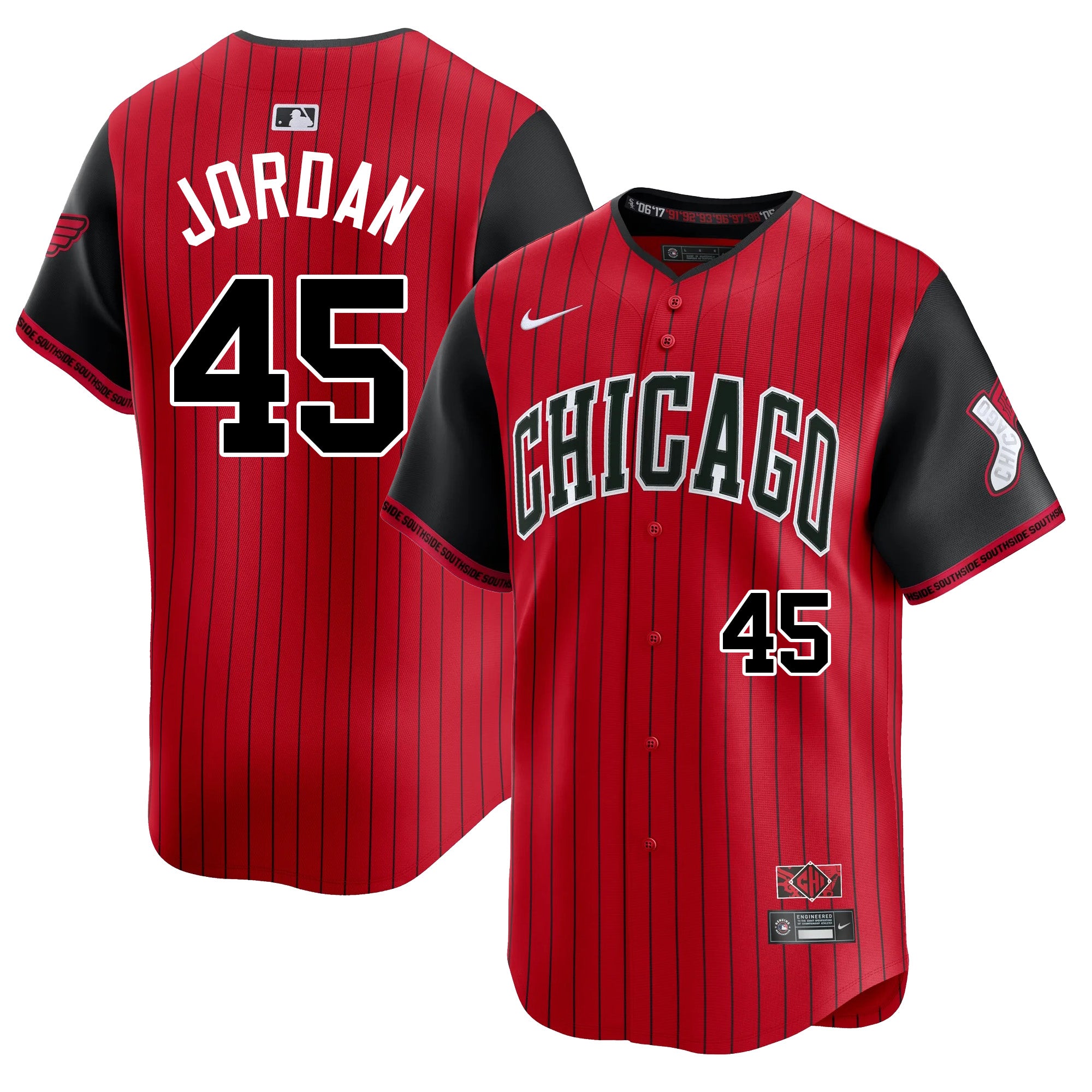 Jordan 45 Chicago White Sox Nike Men's Red/Black 2025 City Connect Limited Jersey、mySite、vikingsvslions