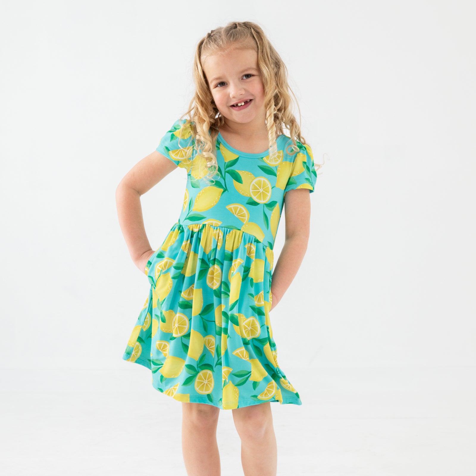 Blue Sunny Citrus Skater Dress、mySite、g9winljtr