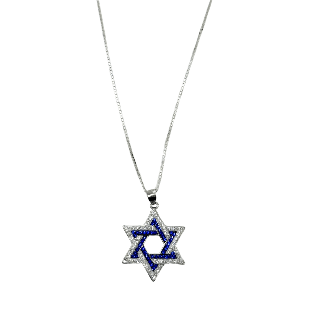  Crystal White/Blue Star of David Pendant、mySite、elrpsem3k