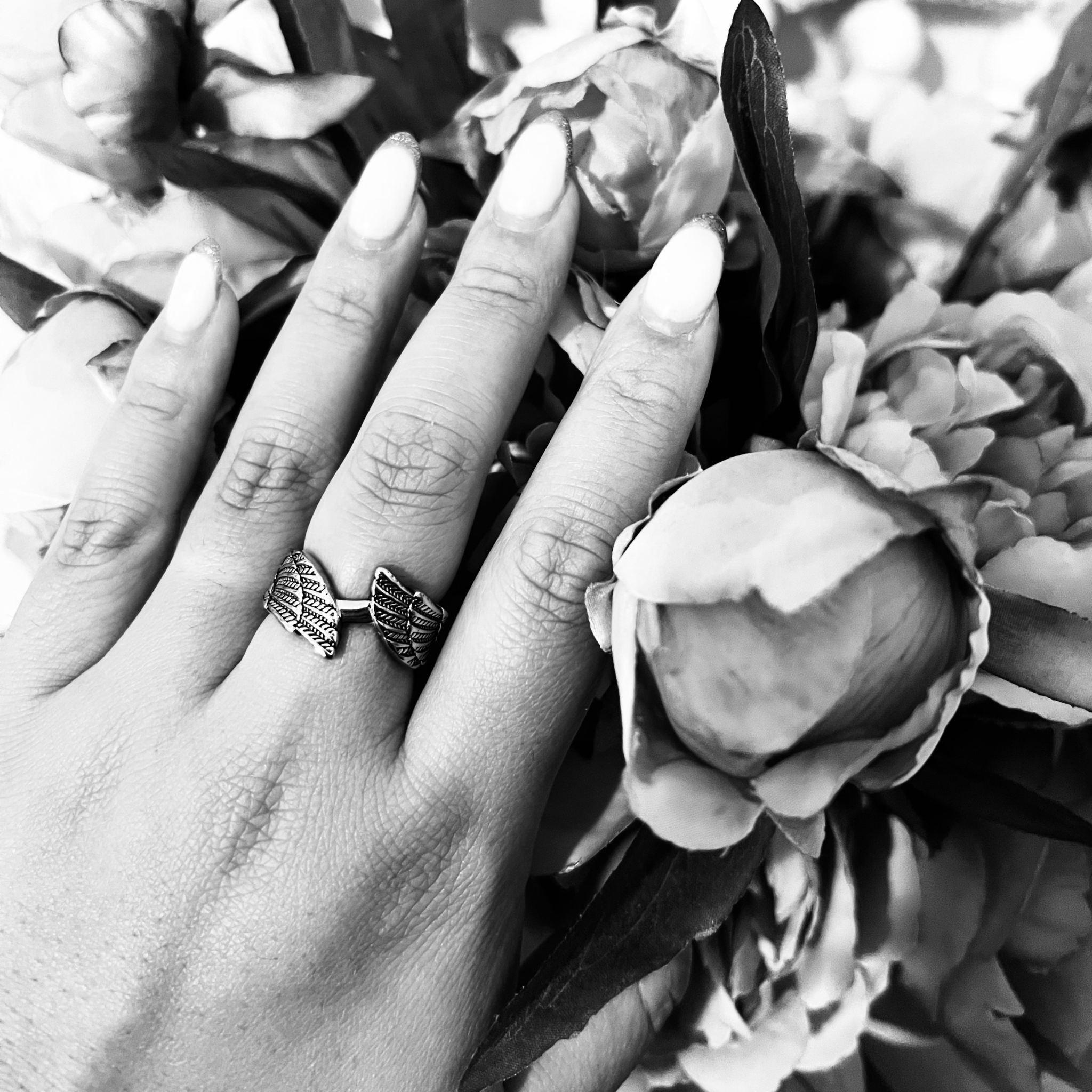 Stainless Steel Angel Wings Ring / SCR4013、mySite、dreamappss