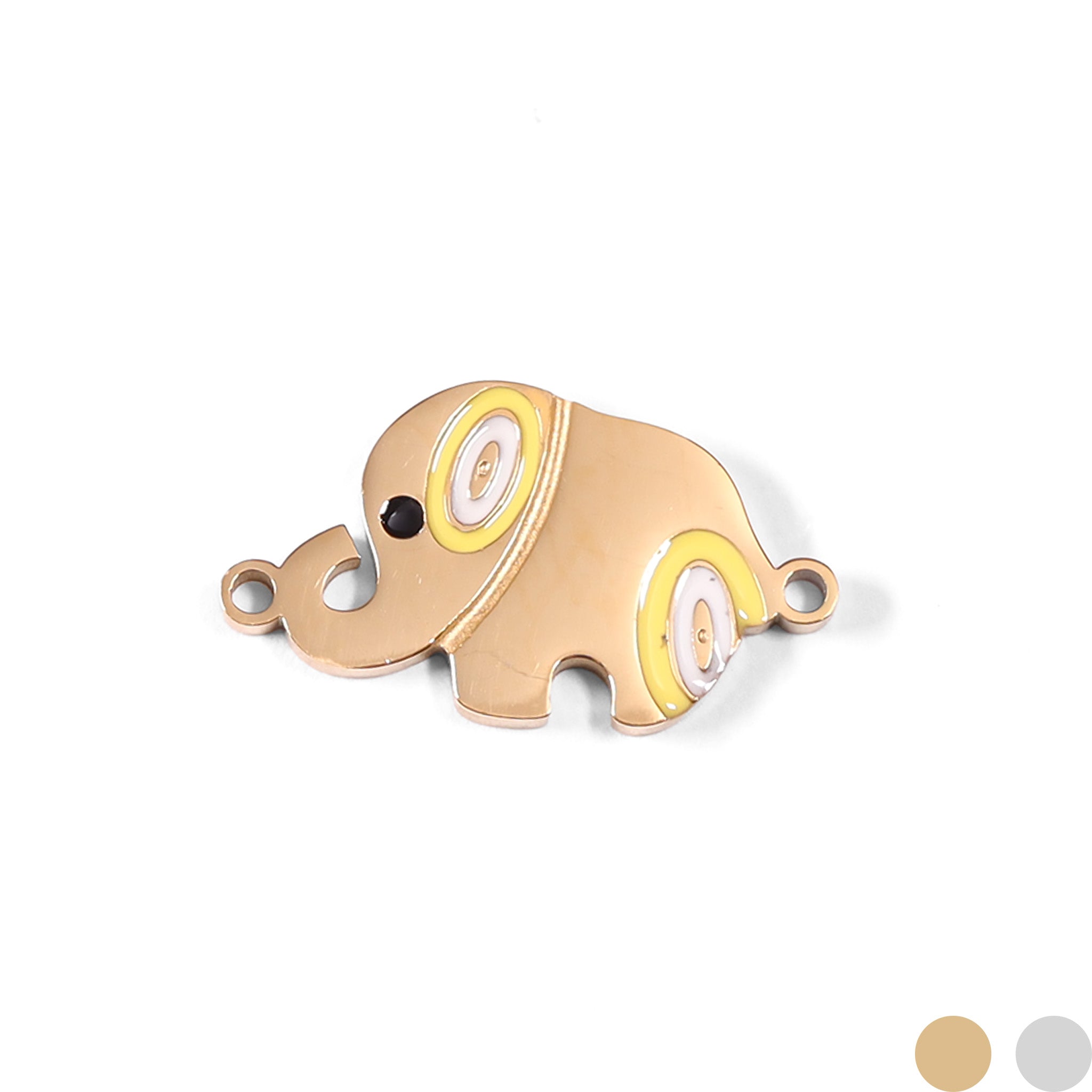 18K Gold PVD Stainless Steel Epoxy Elephant Charm / PDL0064、mySite、dreamappss