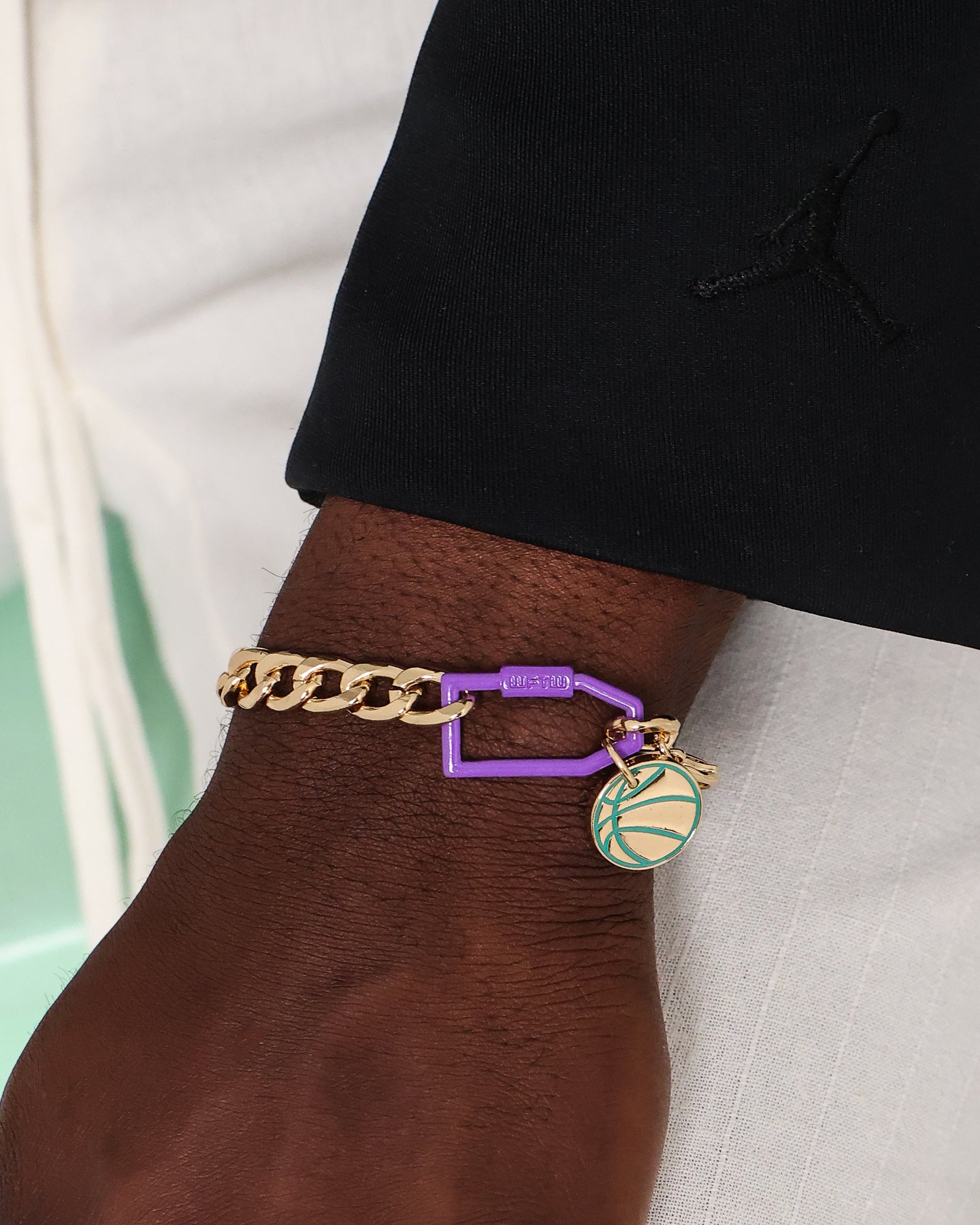 Wild For The Weekend Slam Dunk Basketball Bracelet Gold/Purple/Teal、mySite、zt4zffjzw