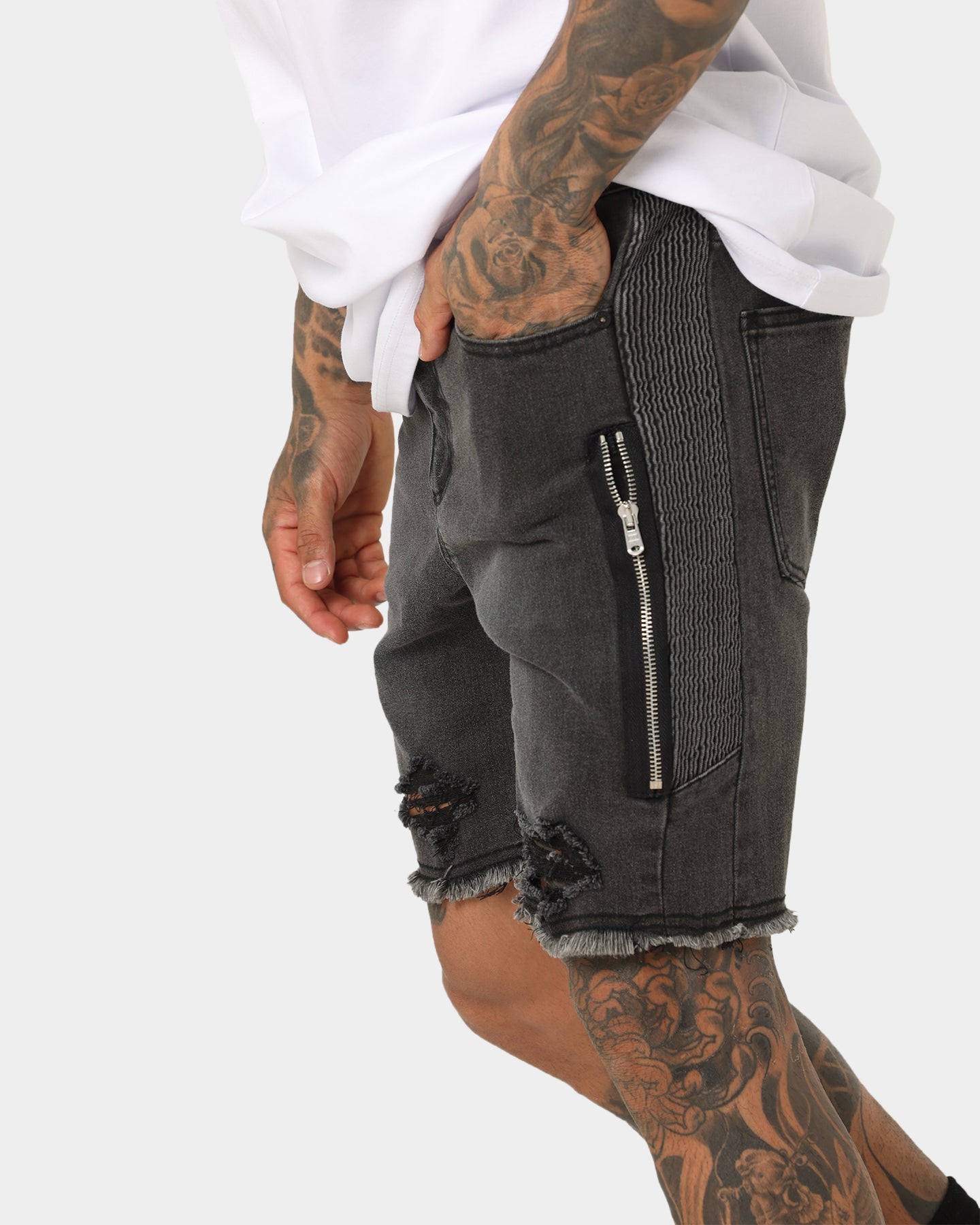 Saint Morta Codex Denim Shorts Vintage Black、mySite、zt4zffjzw