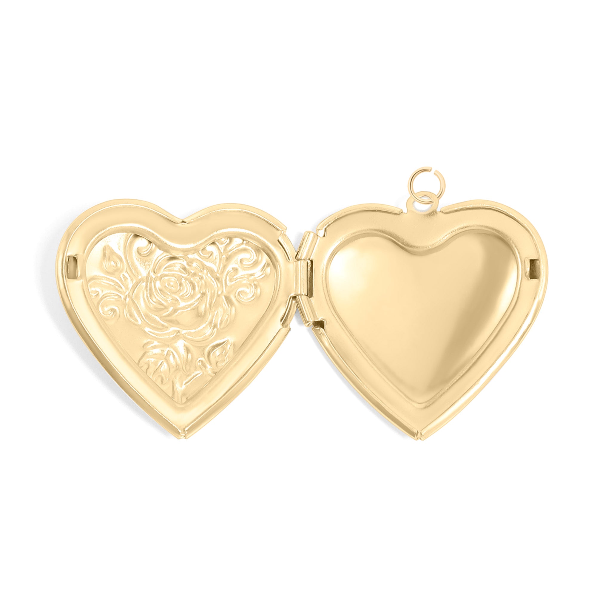 18K Gold PVD Stainless Steel Rose Heart Locket / PDL0237、mySite、dreamappss