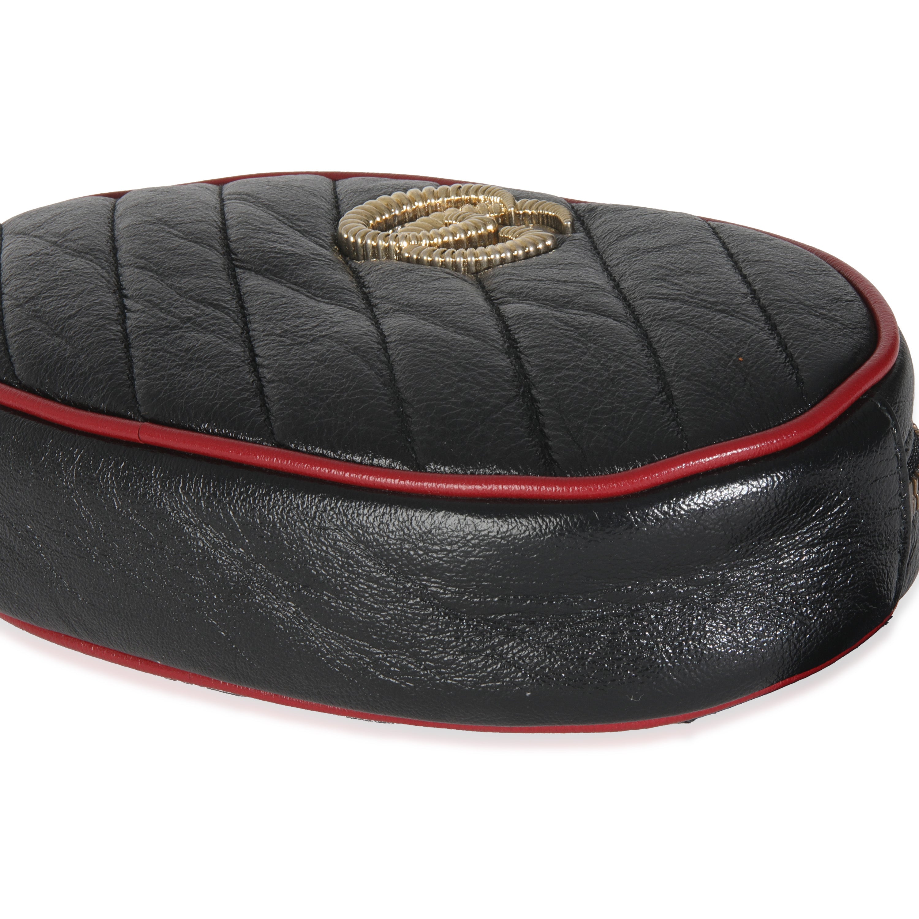 Black Azalea Calfskin Matelasse Diagonal Torchon GG Marmont Belt Bag、mySite、garagedoors4me