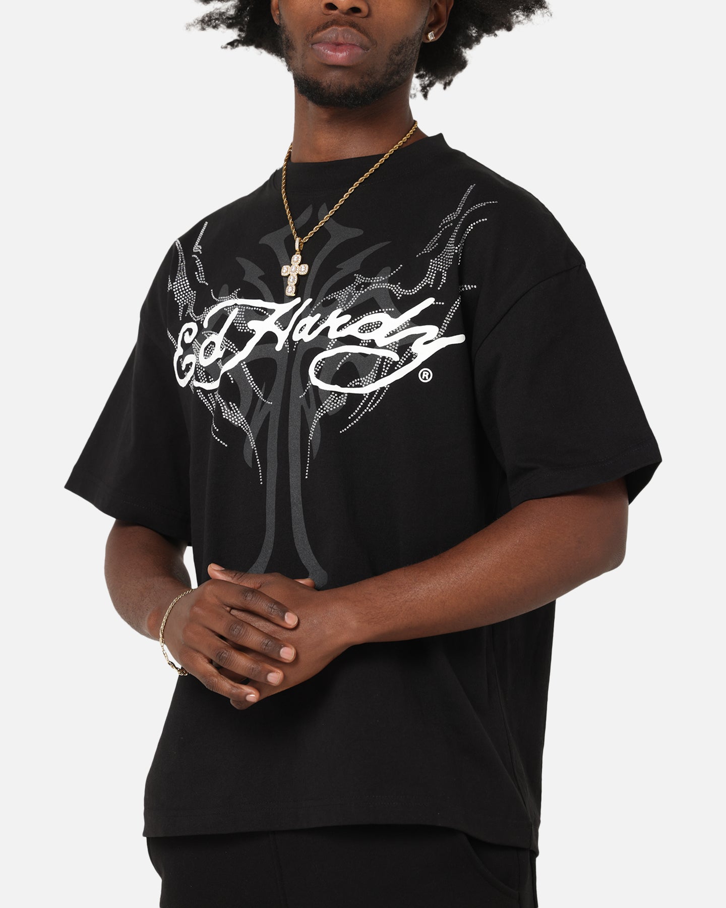 Ed Hardy Trinity Rhinestone T-Shirt Black、mySite、zt4zffjzw