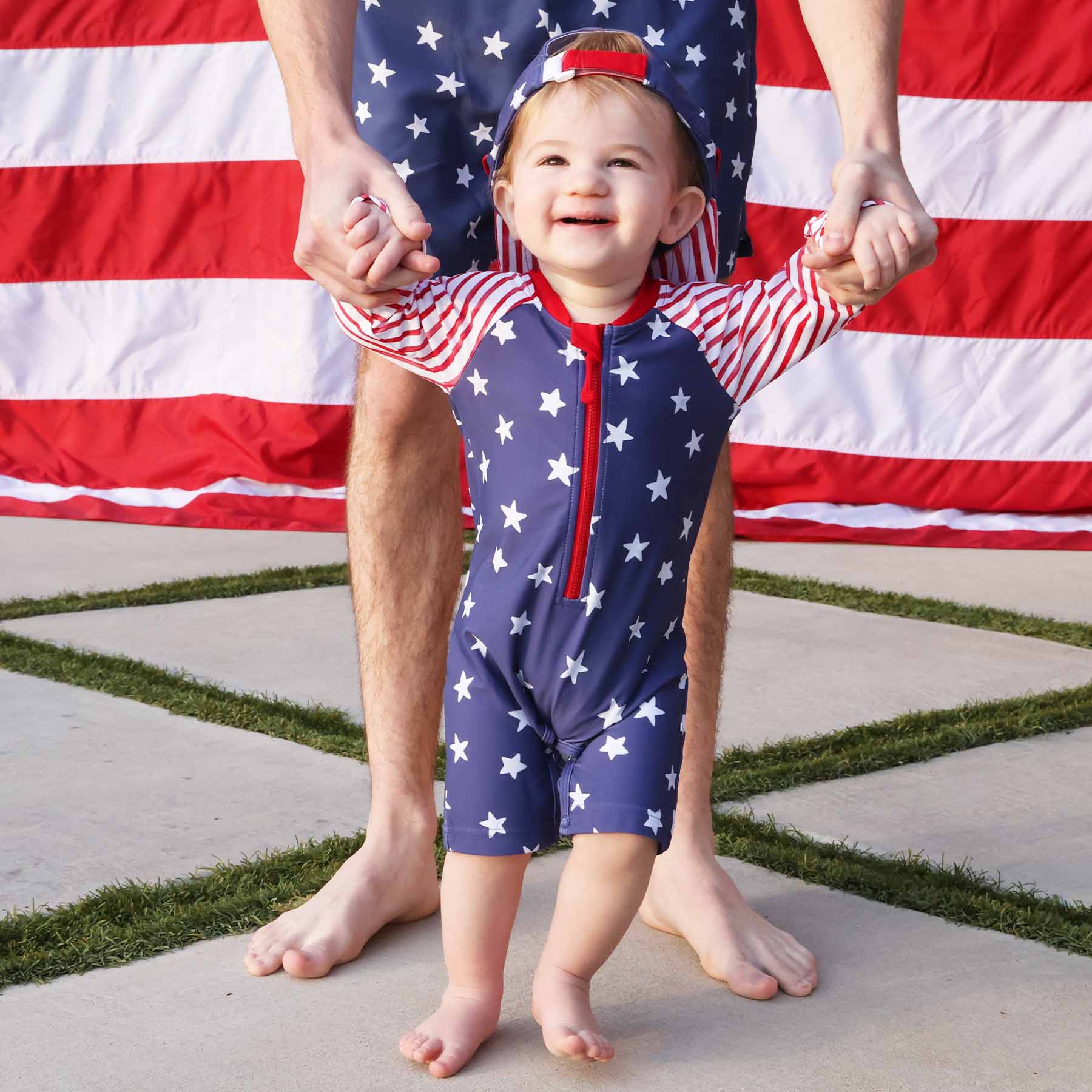  Long Sleeve Rash Guard Swim Romper Shortie | Star-Spangled Summer、mySite、layawaytickets