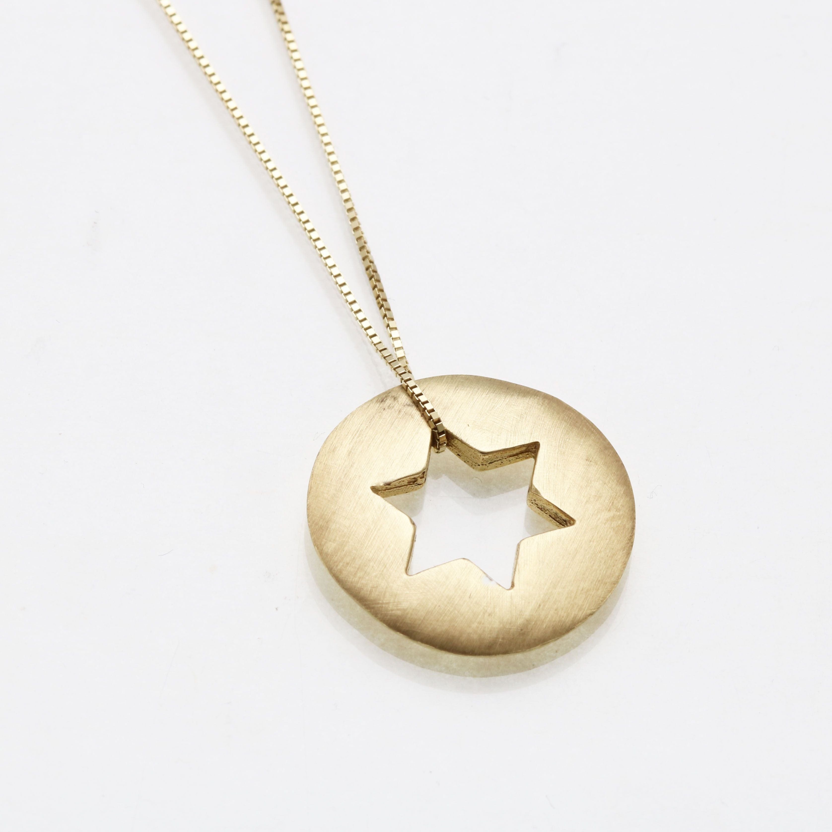 Open Star of David Necklace - 14k Gold、mySite、topwebapps