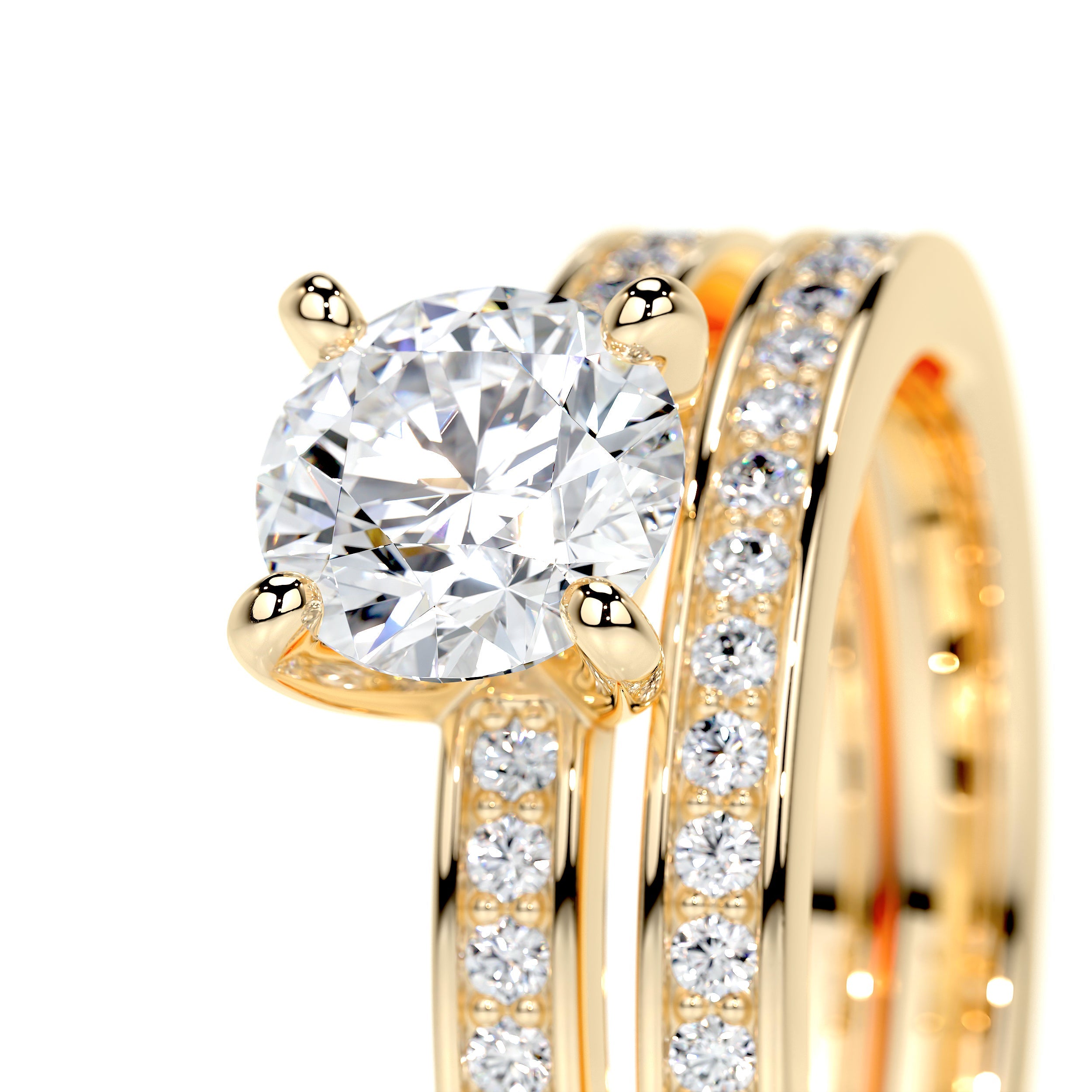 Giselle Lab Grown Diamond Bridal Set -18K Yellow Gold、mySite、hinf8tx79