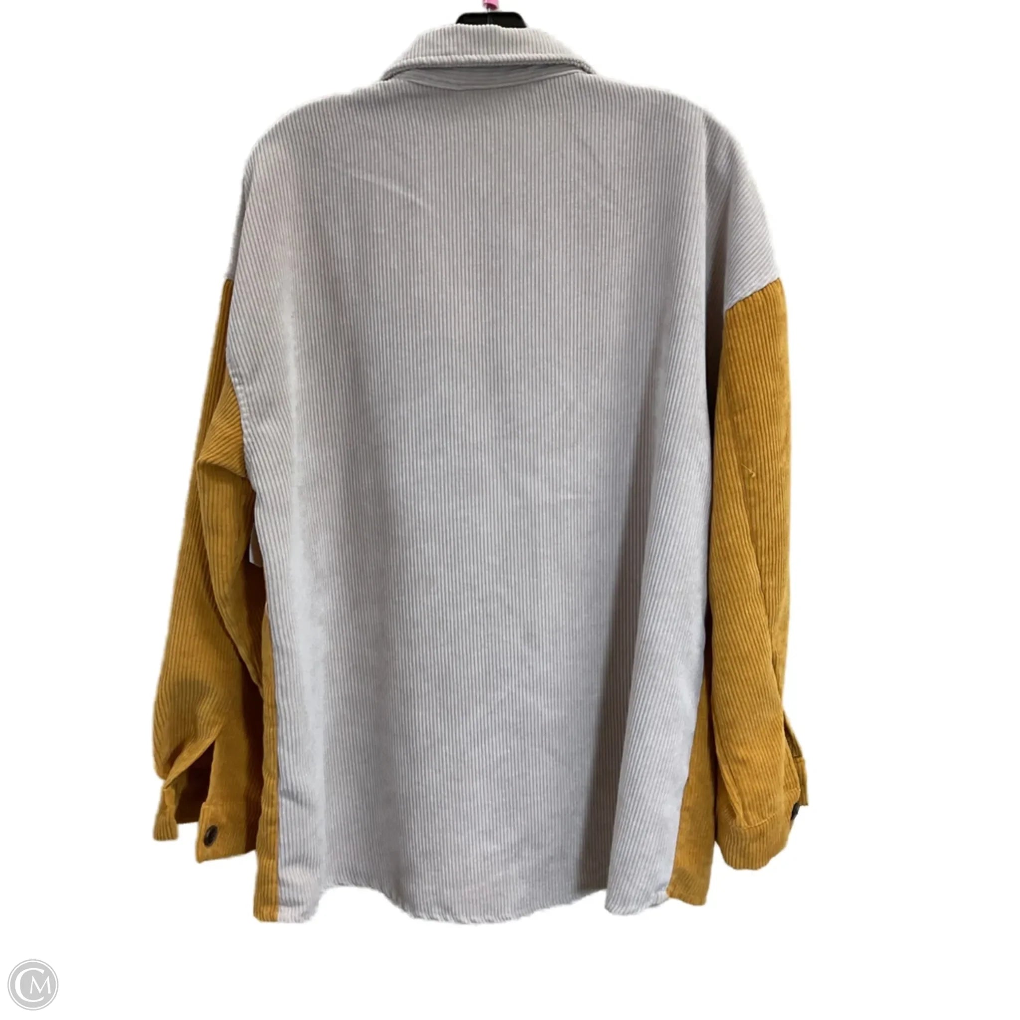 Jacket Shirt By Clothes Mentor In Tan & Yellow, Size: L、mySite、garagedoors4me