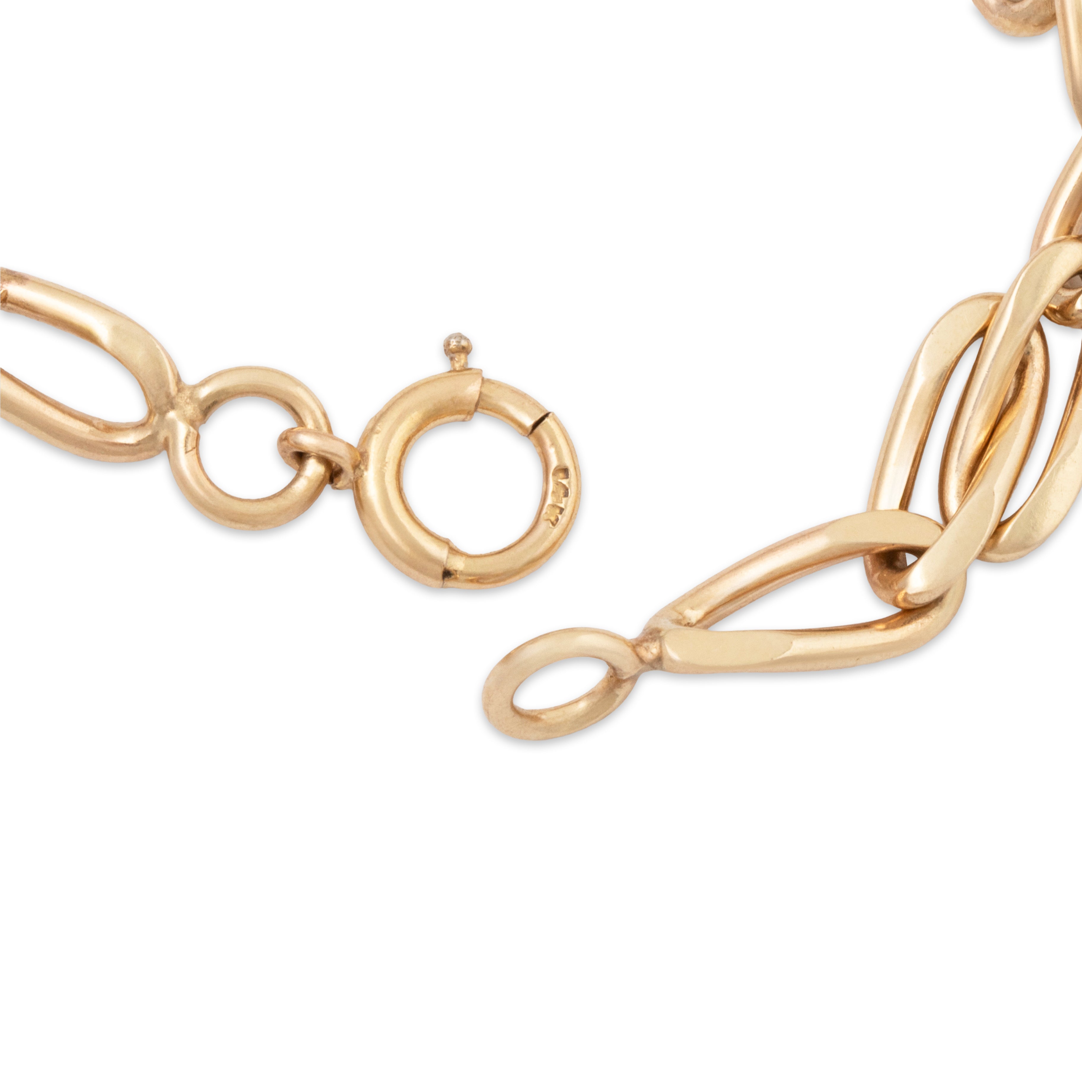 Vintage 14k Yellow Gold Elongated Curb Link Bracelet 7、mySite、hinf8tx79