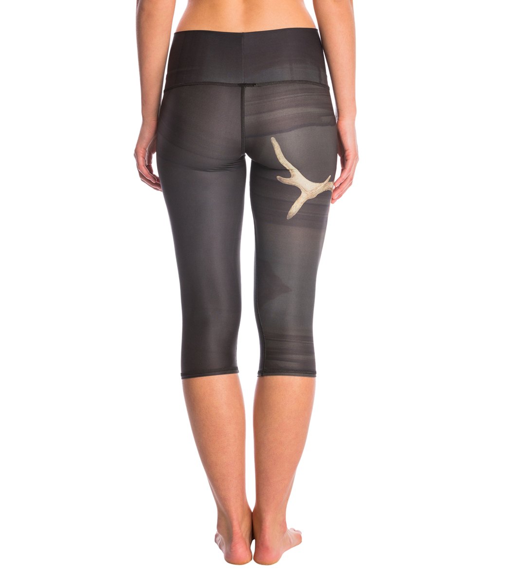 Teeki Deer Medicine Charcoal Goddess Hot Yoga Capris、mySite、noshort