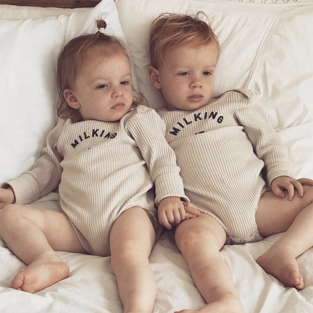  Claude & Co Milking It Organic Ribbed Bodysuit - Oat、mySite、merchandisen