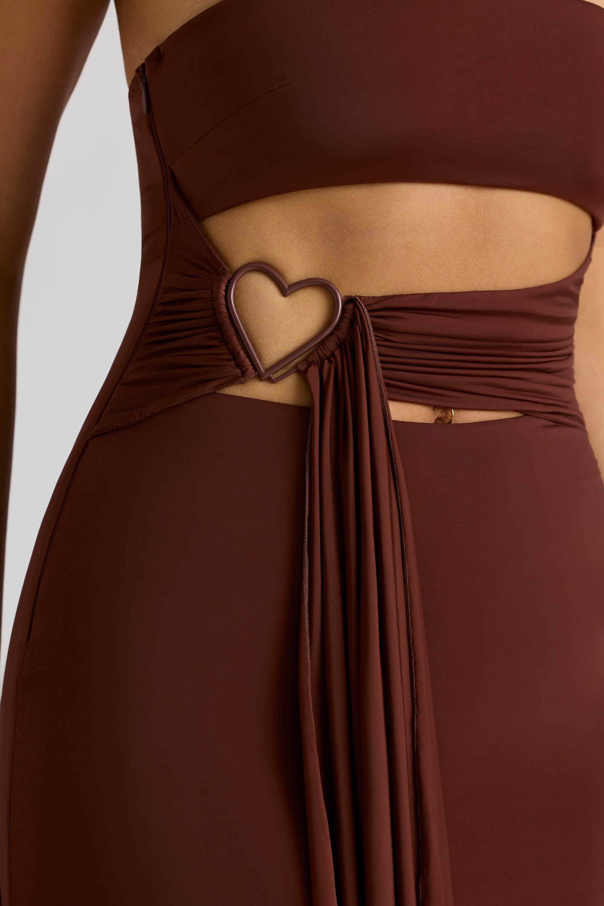 Bandeau Mini Dress in Chocolate Brown、mySite、solidvoid