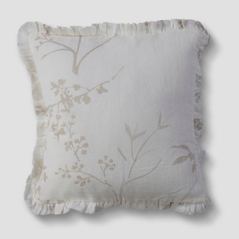 Linen Twilight Ruffle Cushion Cover | Ivory | 45 x 45 cm、mySite、camillekostekn