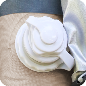 The electric inflatable tent has an additional manual inflatable port