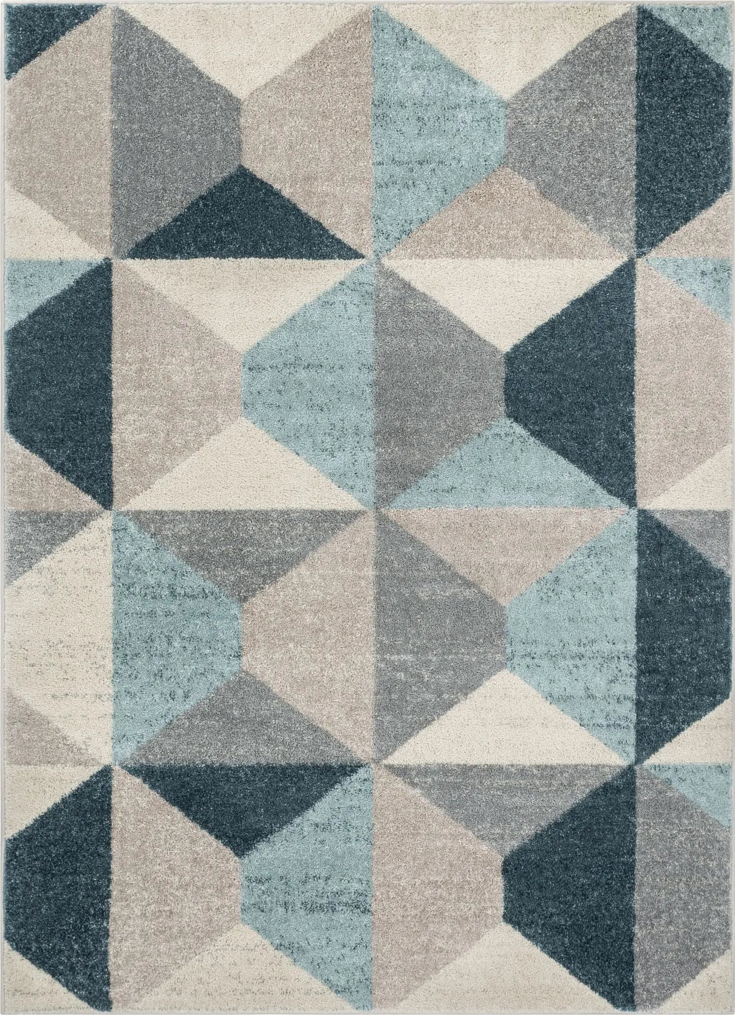 Zeke Blue Mid-Century Modern Geometric Rug、mySite、gigharbornorthrealestate