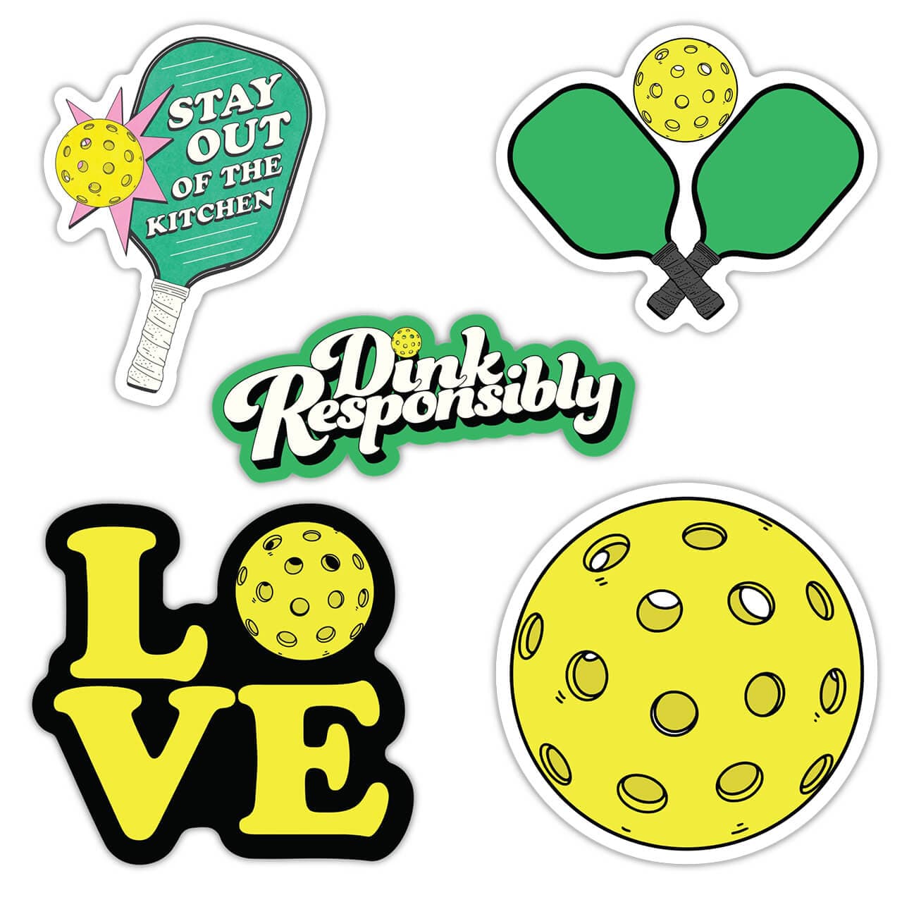  Pickleball Sticker 5 Pack、mySite、elrpsem3k