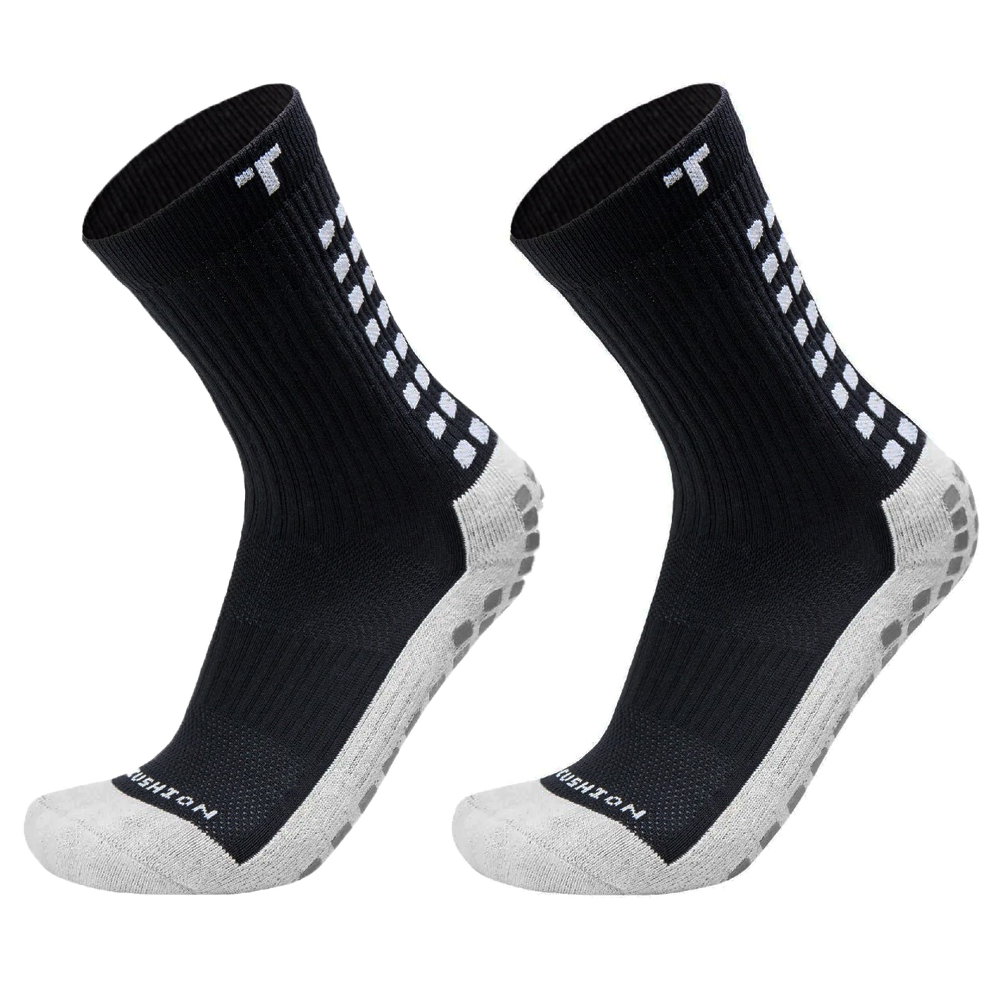 TRUsox 3.0 Mid-Calf Cushioned Grip Socks Black/White、mySite、noshort