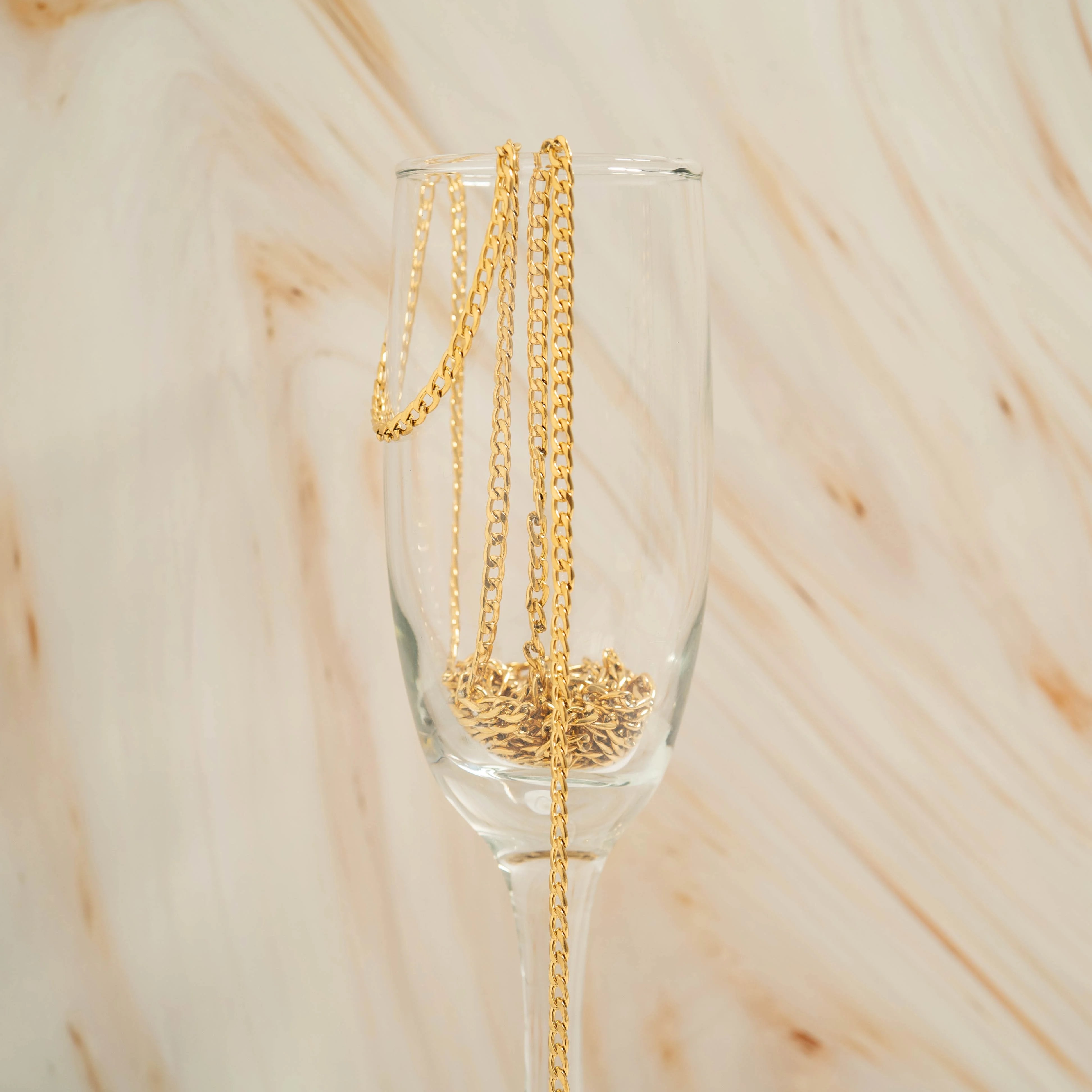 18K Gold PVD Stainless Steel Curb Chain - By The Foot / SPL1026、mySite、dreamappss