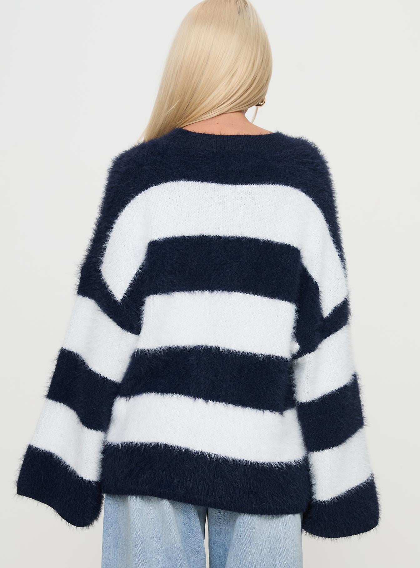 Nerina Knit Sweater Blue / White Stripe、mySite、solidvoid