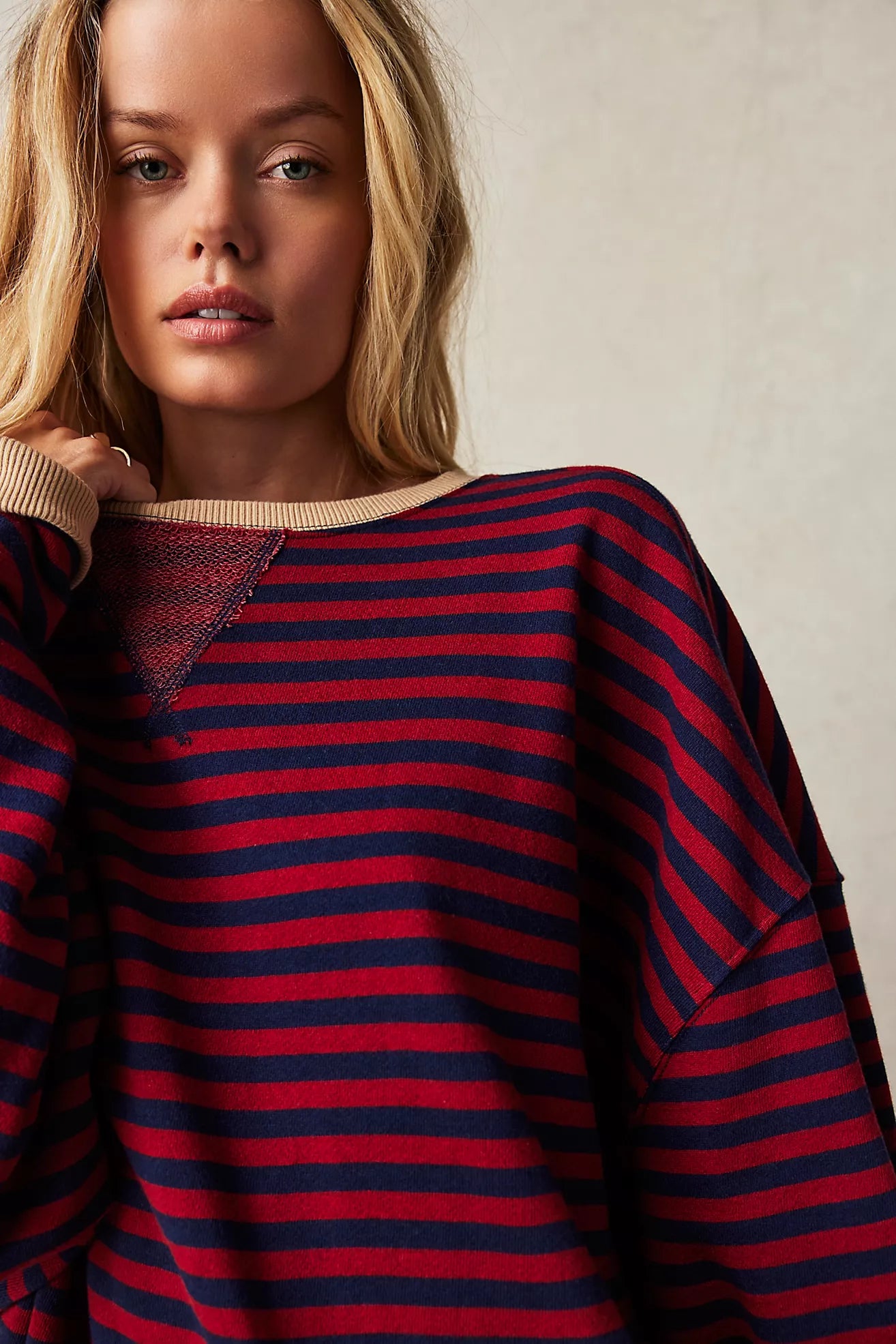 We The Free People Classic Striped Oversized Crew、mySite、garagedoors4me