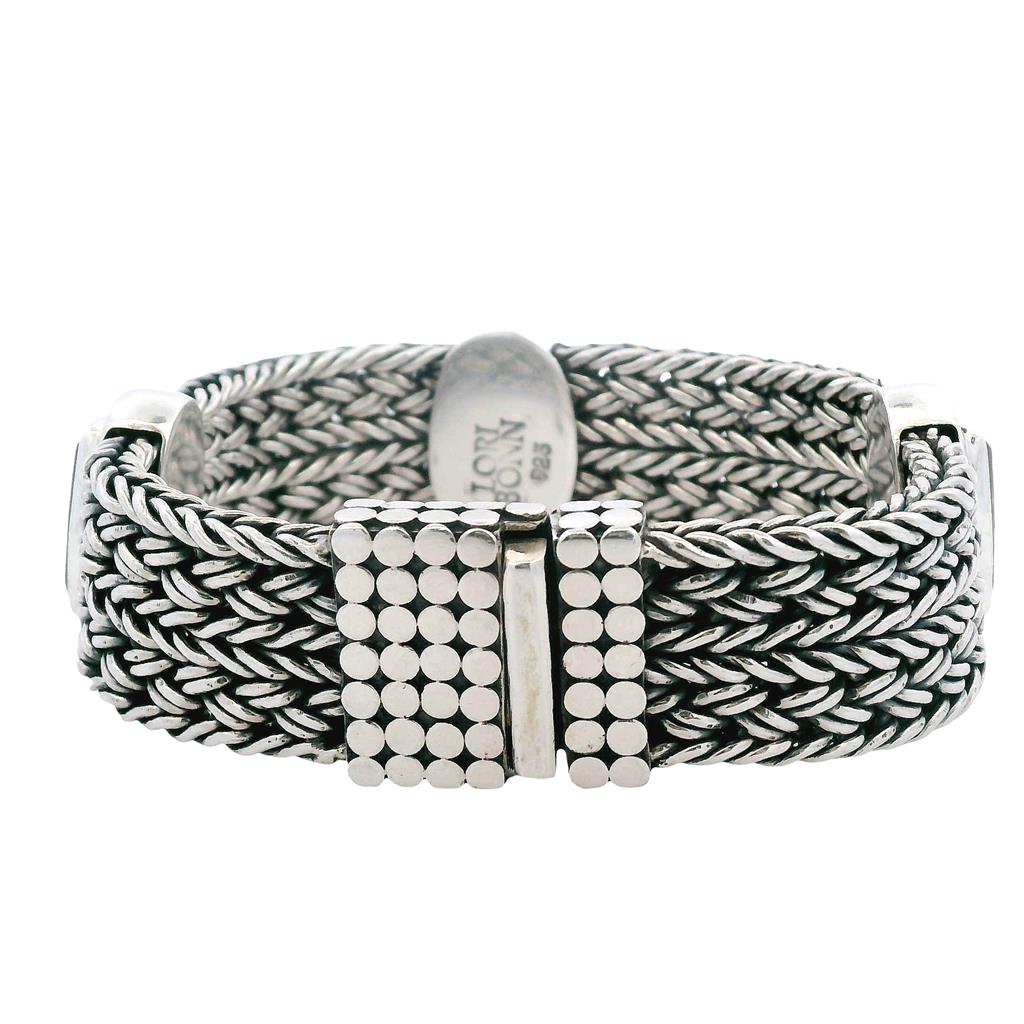 Estate Sterling Silver 8.82ctw Cushion Citrine Multi Strand Braided Bracelet、mySite、botmansion