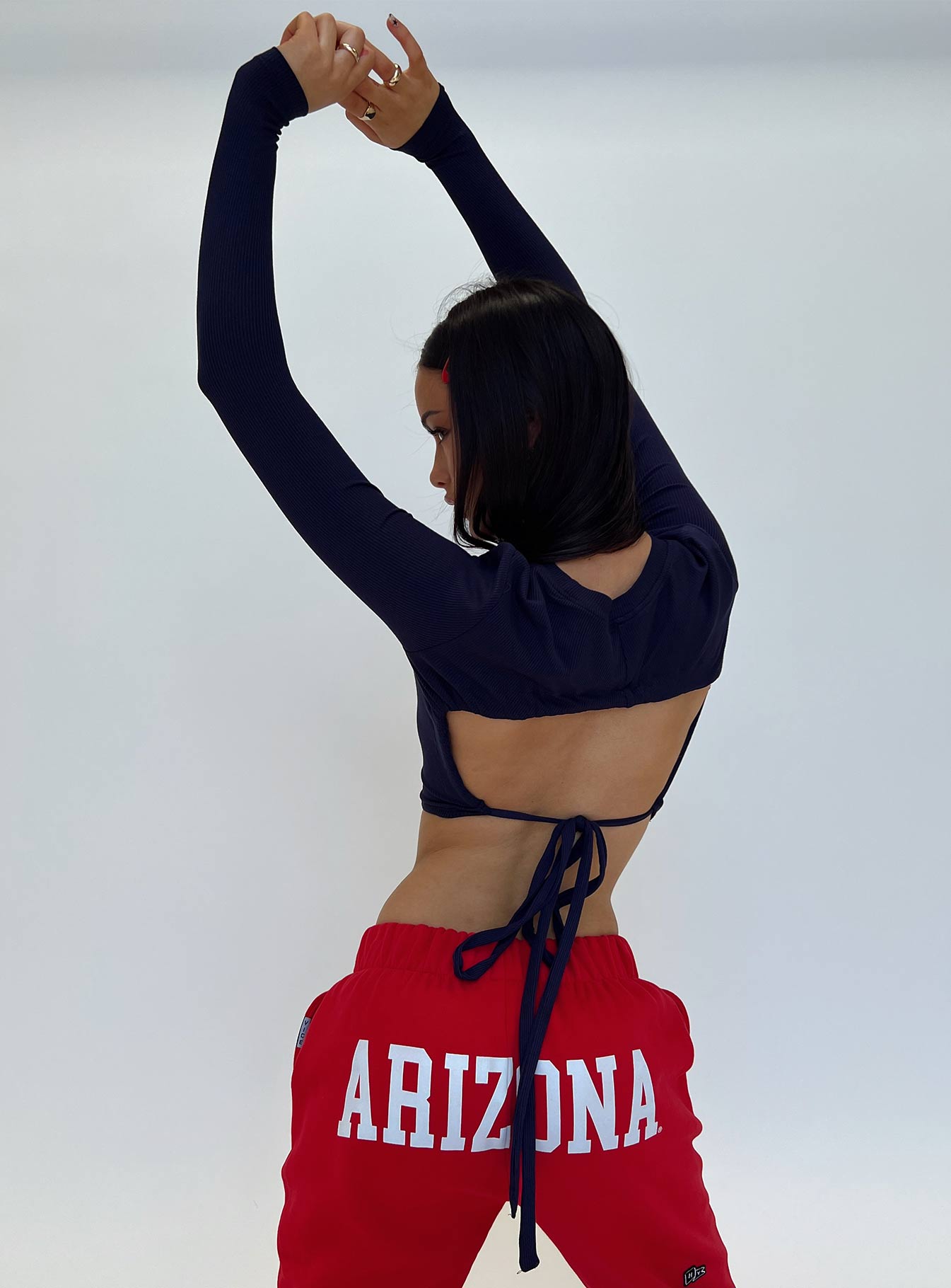 U of A Bring It Back Long Sleeve Top Navy、mySite、solidvoid