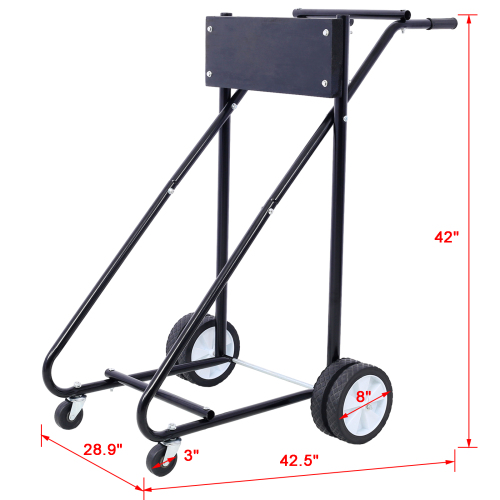 Outboard Boat Motor Stand, Engine Carrier Cart Dolly for Storage, 315lbs Weight Capacity, w/Wheels (black)、、eastwooduniform